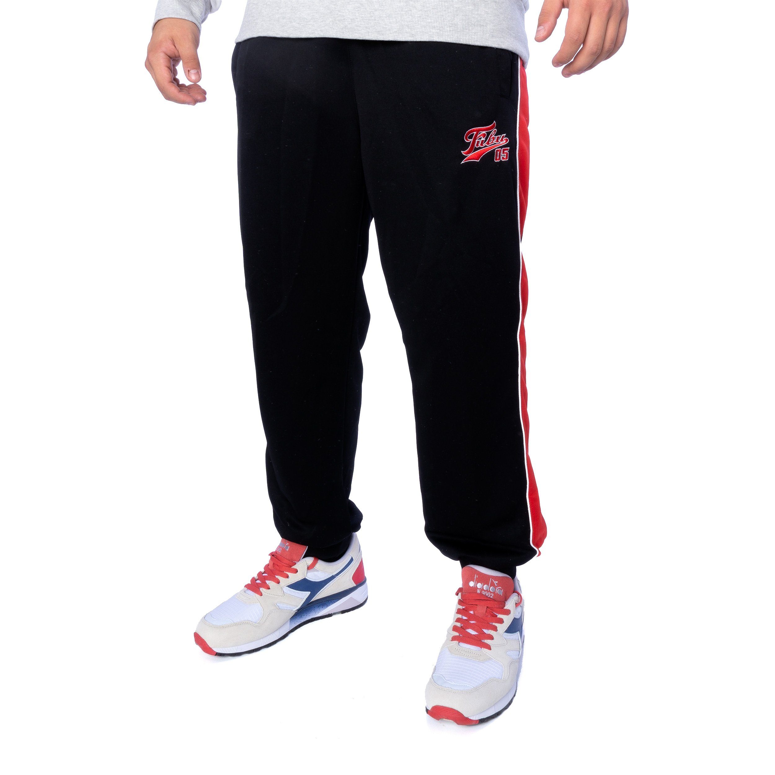 Fubu Jogginghose Fubu Varsity Track Pants Hose Herren Jogginghose schwarz (1-tlg)