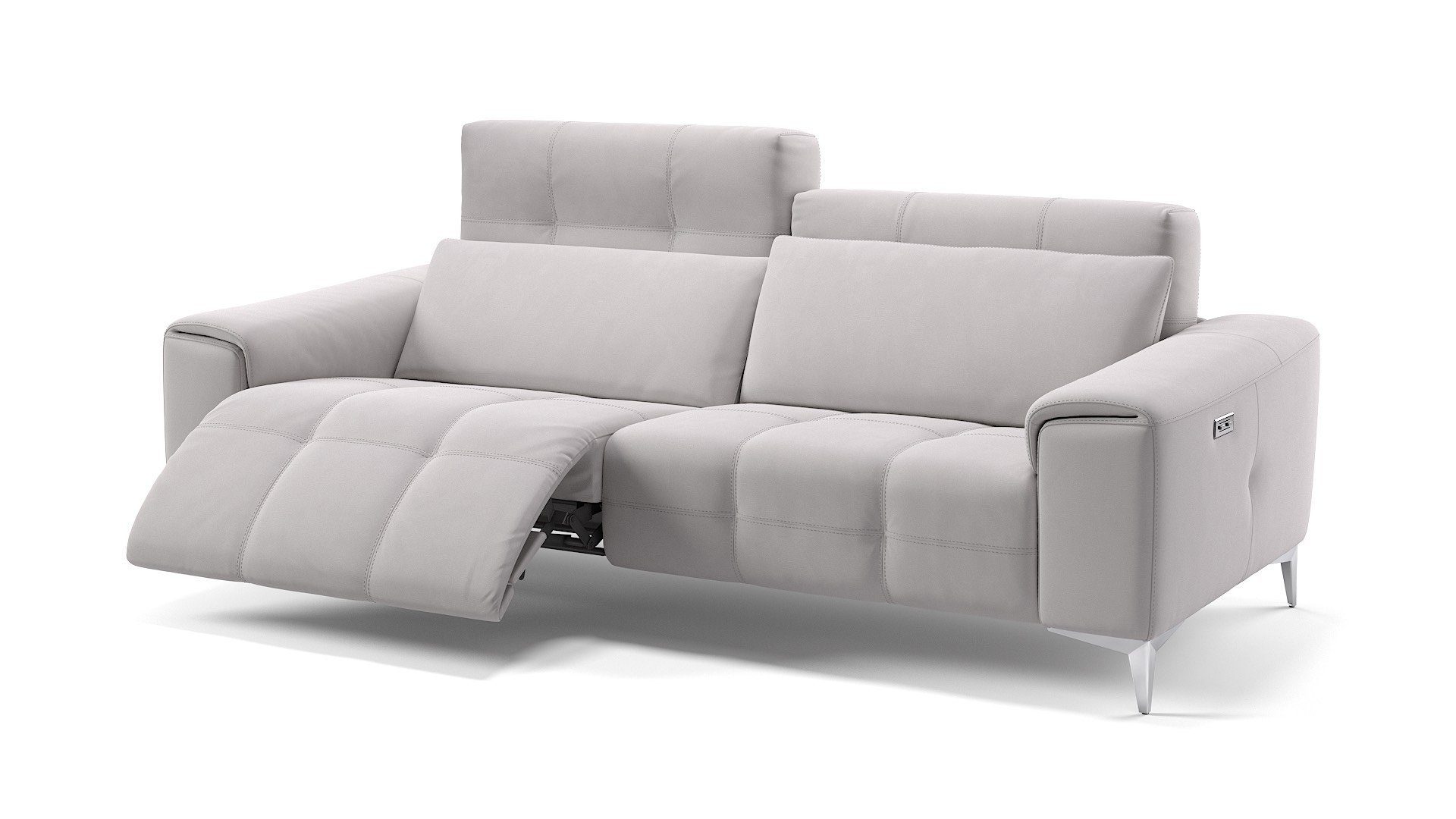 Sofanella Sofa Sofanella - Stoff 3-Sitzer Sofa SALENTO in Weiß S: 200 x 100 cm