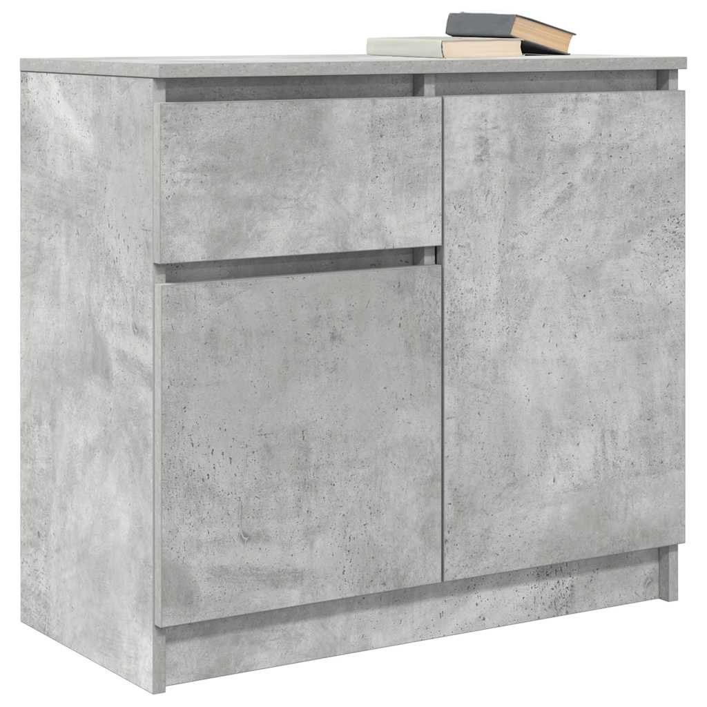 vidaXL Sideboard Sideboard mit Schublade Betongrau 71x35x65 cm Holzwerkstoff (1 St) – Bild 4 von 5