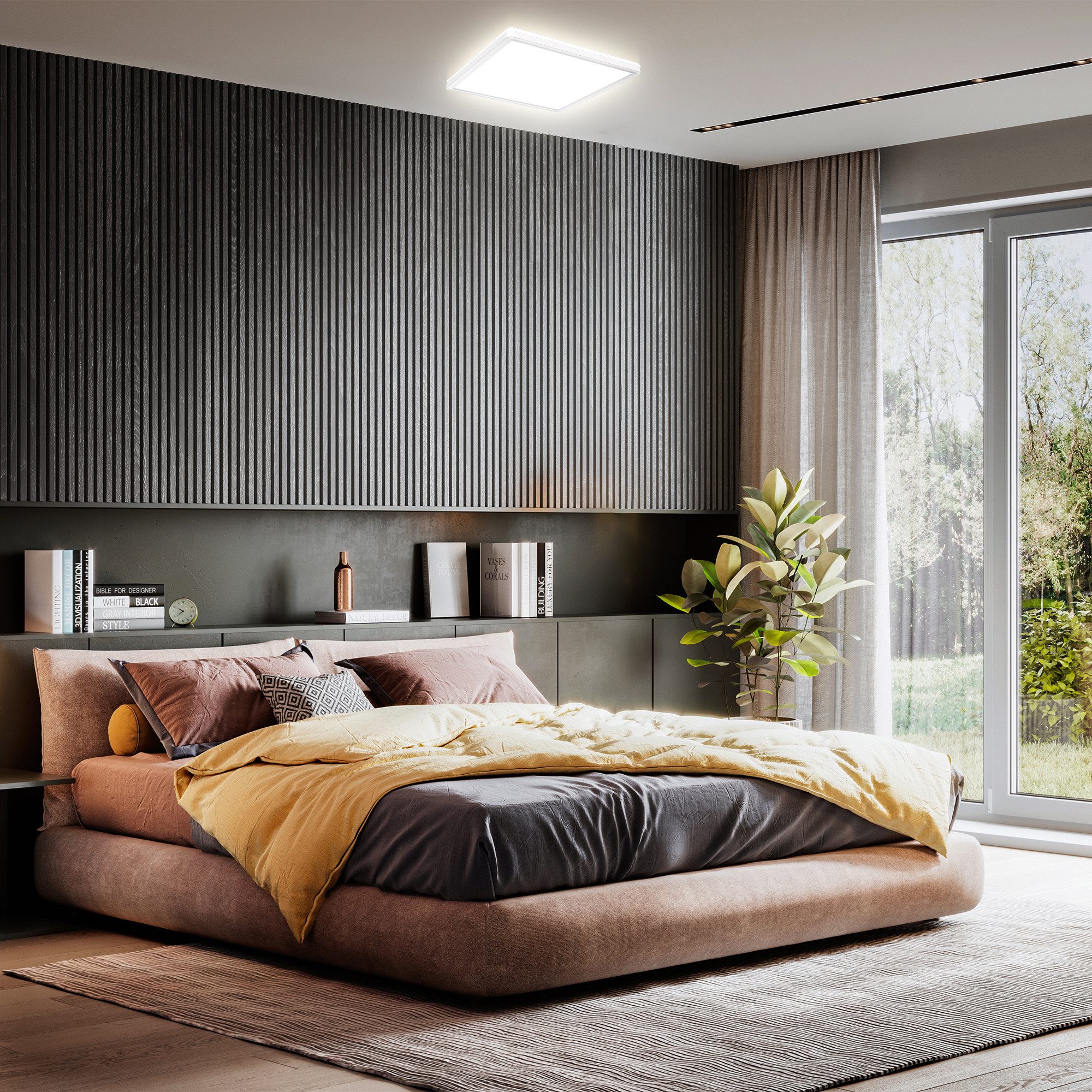 B.K.Licht Deckenleuchte LED Decken-Panel 293x293x28mm dimmbar Backlight Ultra-flach - BKL1311, Dimmfunktion, LED fest integriert, 4000K - Neutralweiß, Deckenlampe 18W 2400lm Memory-Funktion 4000K neutralweiß - Farbe: Weiß