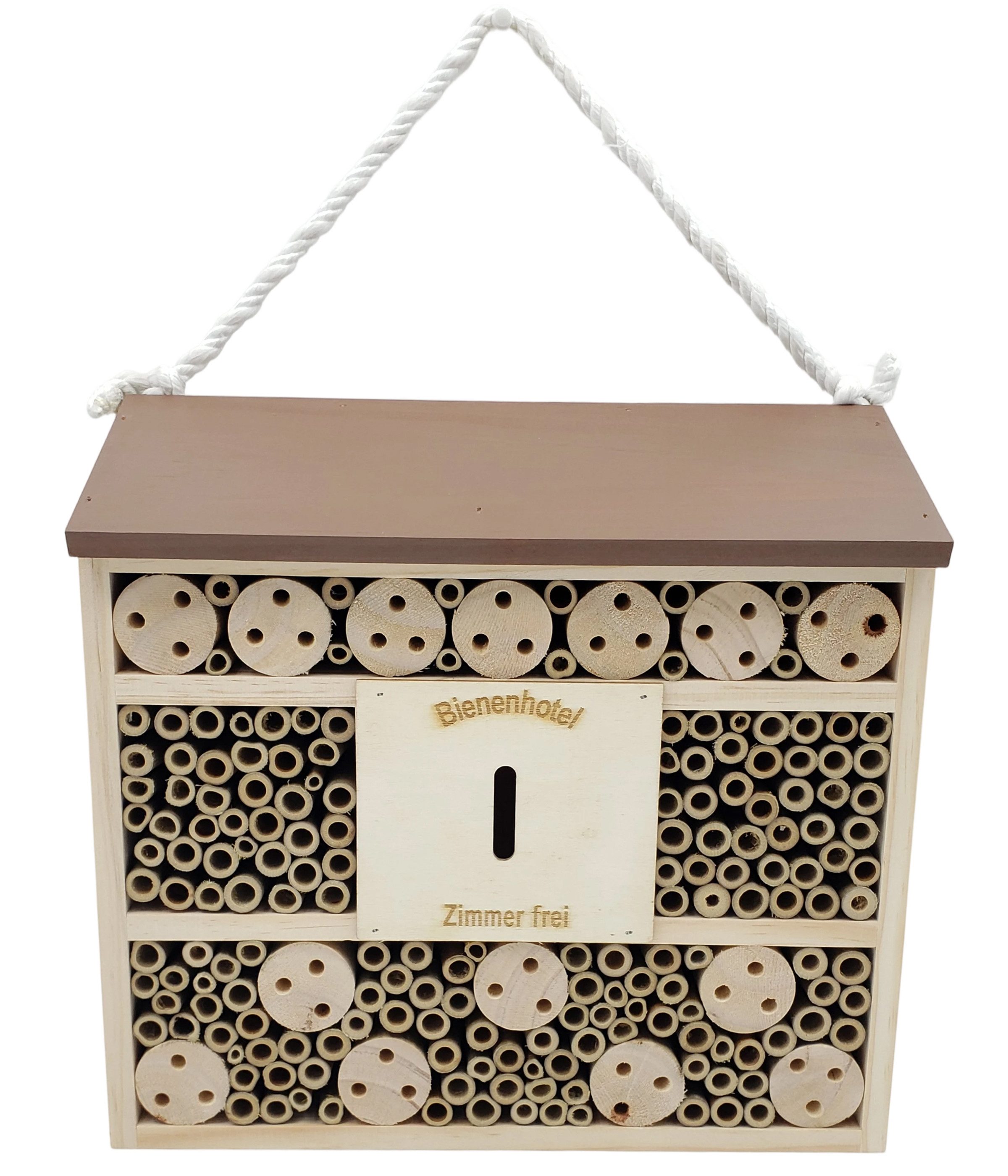Dehner Insektenhotel Natura Premium Andrena, 29.5 x 9.9 x 29 cm, Schutz und Nistmöglichkeit für Wildbienen im eigenen Garten