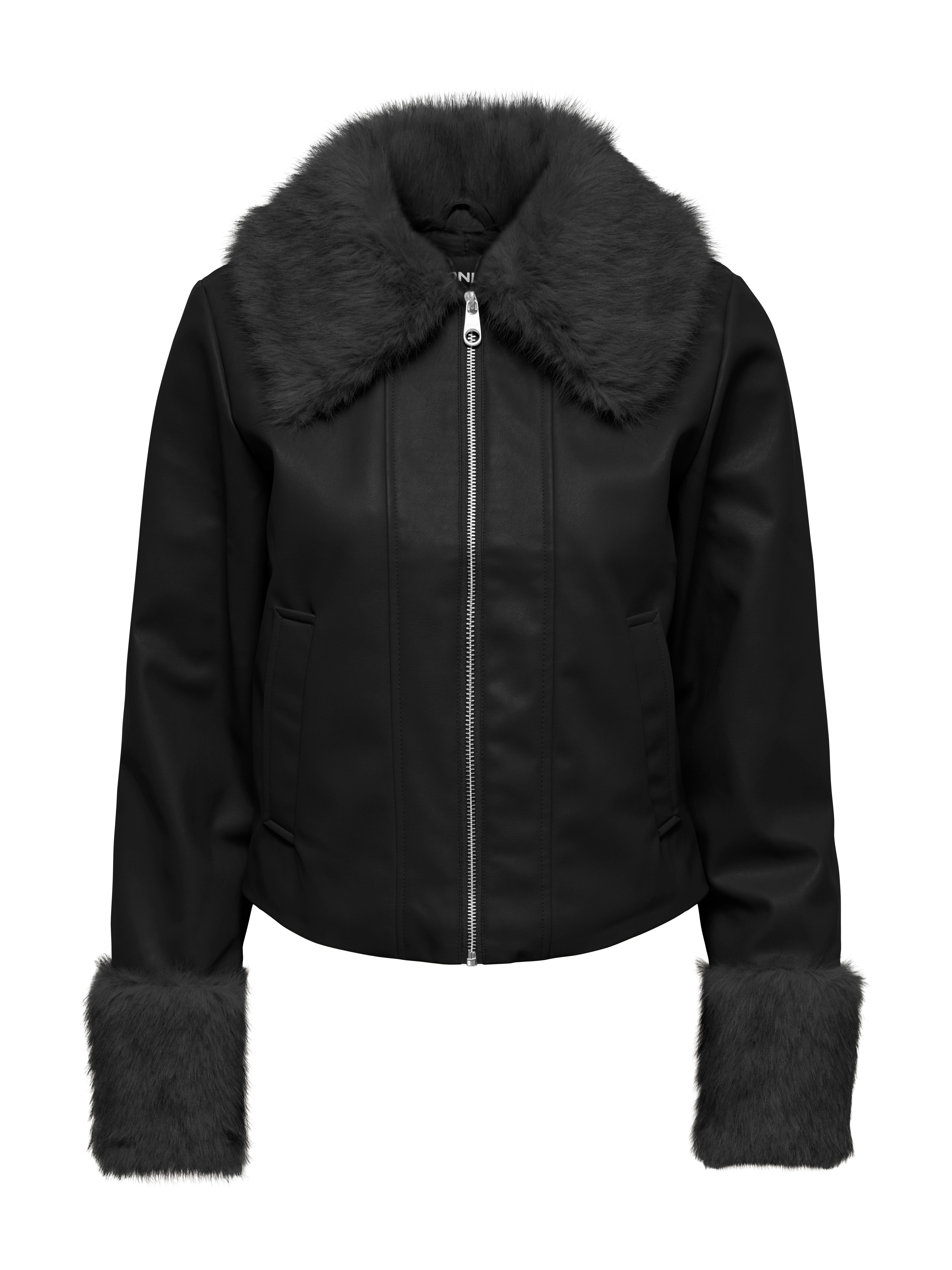 ONLY Lederimitatjacke ONLBAZ FAUX LEATHER FUR JACKET CC OTW Lederimitat