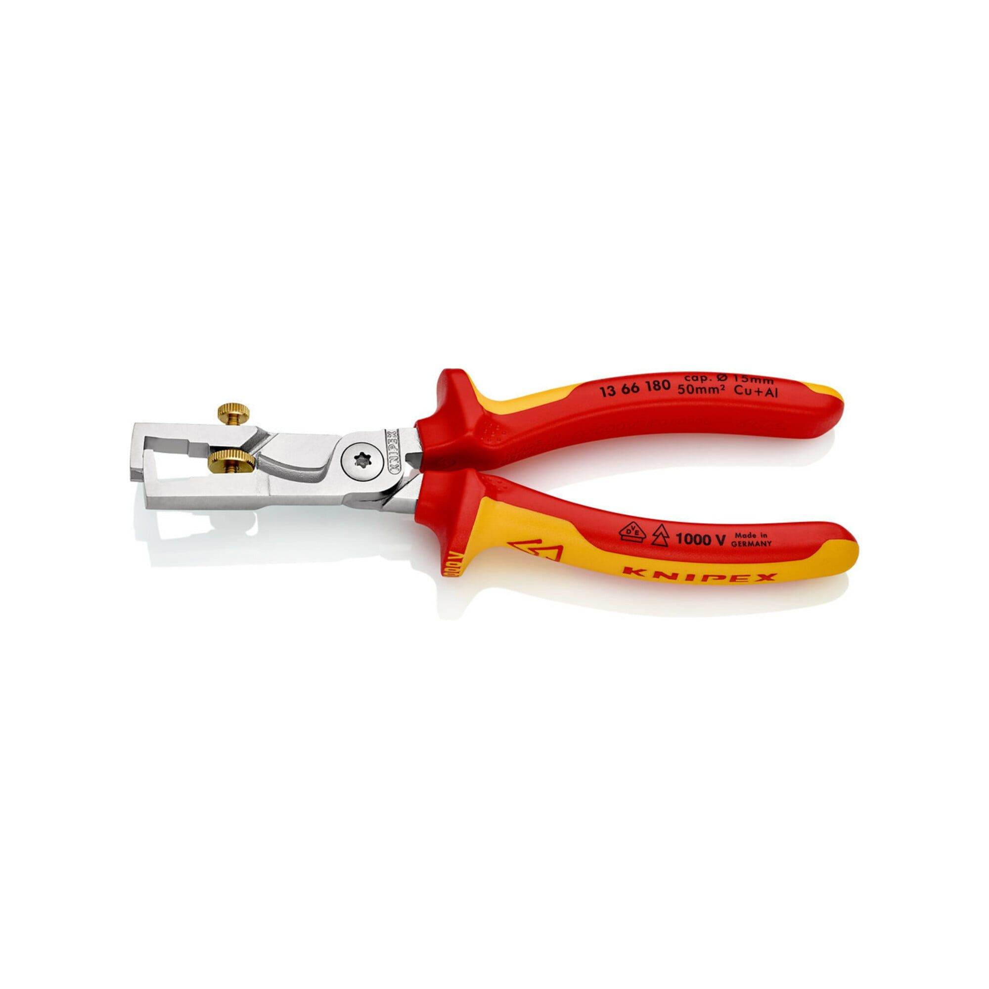 Knipex Abisolierzange KNIPEX 13 66 180 StriX® Abisolierzangen mit Kabelschere isoliert mit