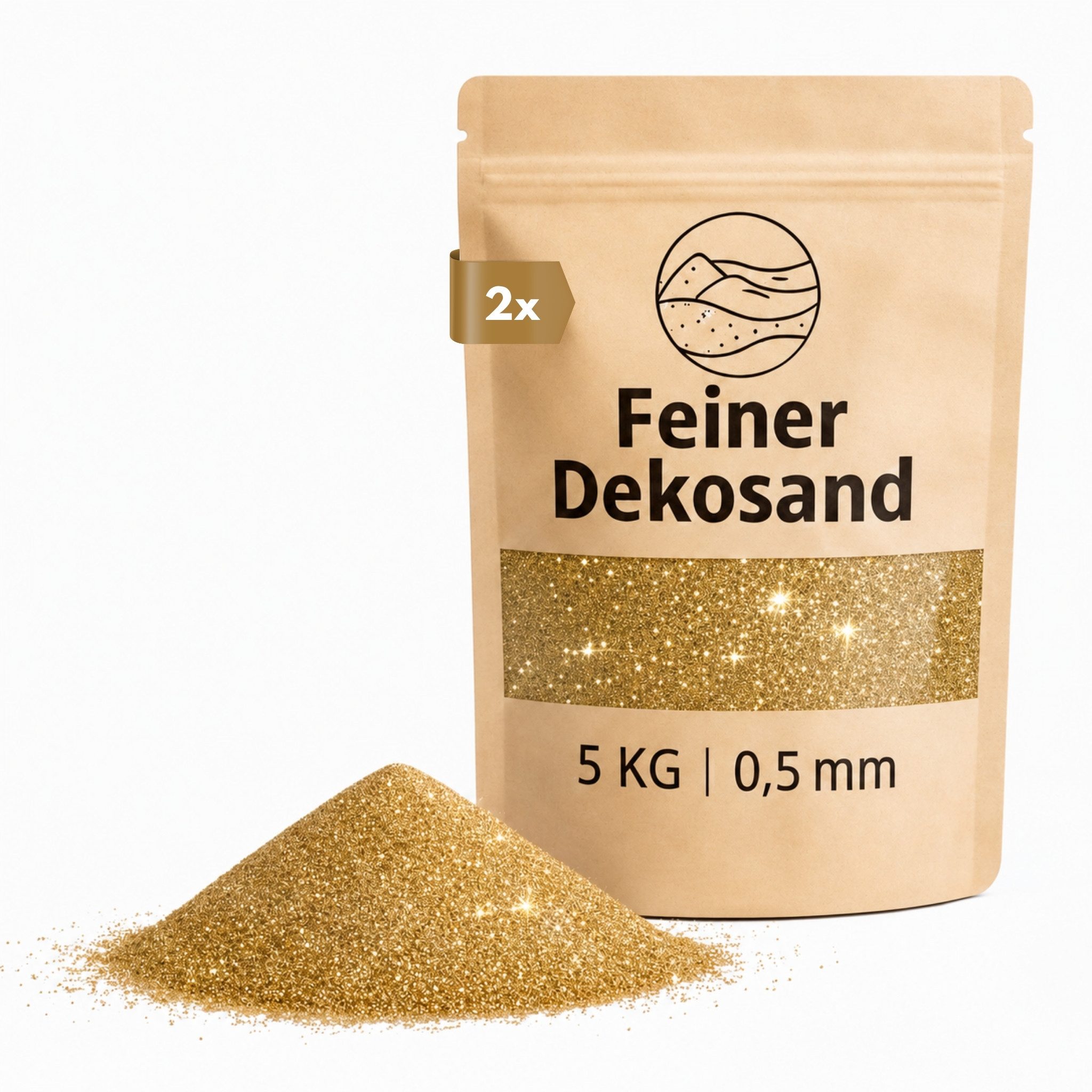 matches21 HOME & HOBBY Dekosand Deko-Sand gold 10 kg für Vasen, Gläser & Streudeko (1-St), Bunter Farbsand als feiner Deko- & Bastelsand