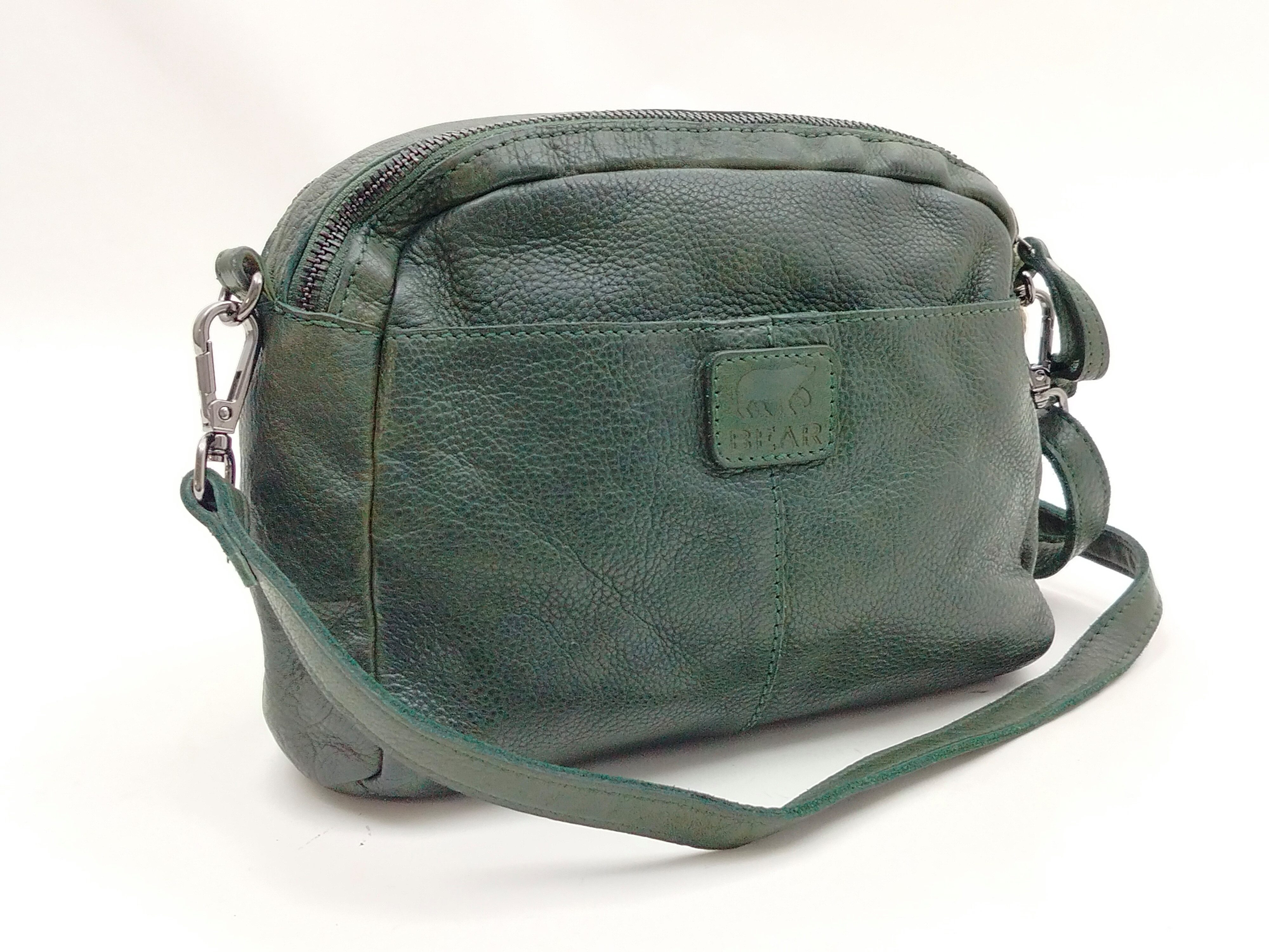 Bear Design Handtasche BearDesign Handtasche Leder dunkelgrün