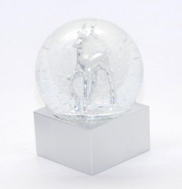 Snowglobe-for-you Schneekugel Schneekugel Bastelset Glas 100 mm breit silber eckig