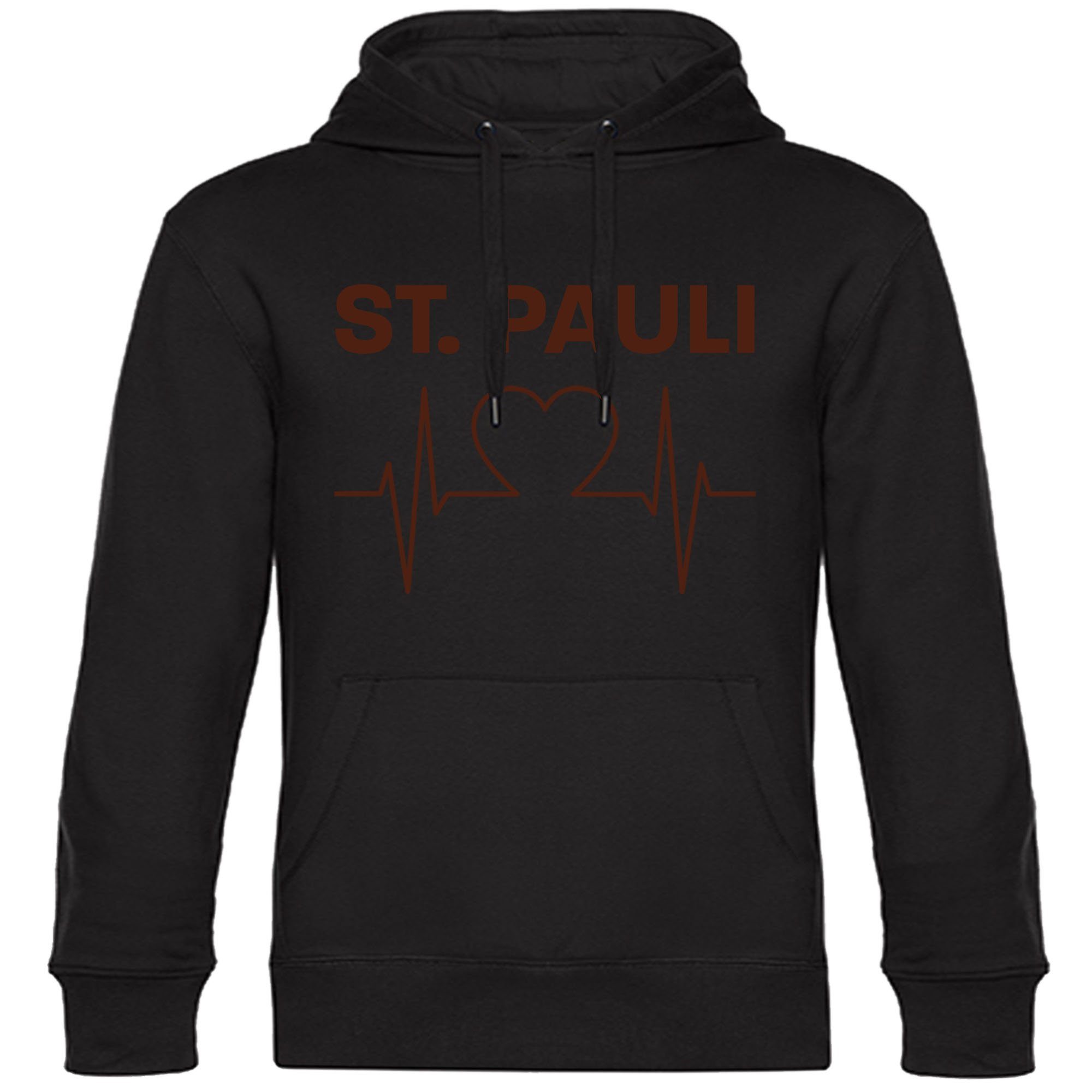 multifanshop Kapuzensweatshirt St. Pauli - Herzschlag - Pullover