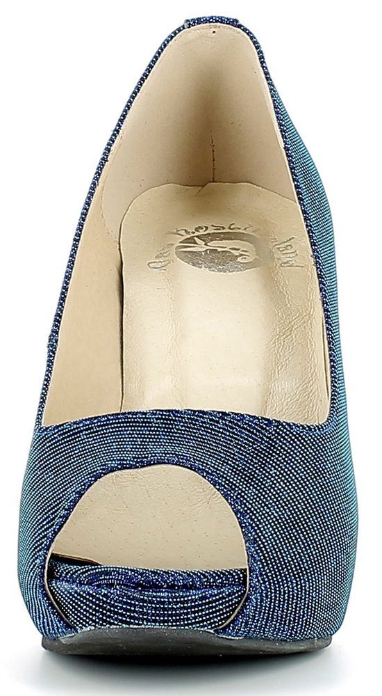 Andrea Conti Glitzer Peeptoe Damen Schuhe - Blau Pumps günstig online kaufen