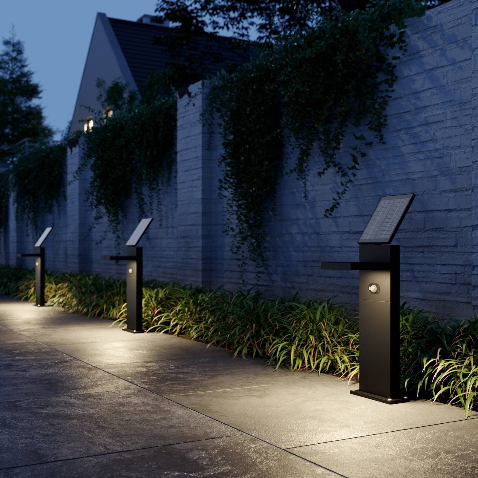 Gartenleuchte LED-Lampen, warmweiß, Modern, Aluminium, Kunststoff, grafitgrau 840-M), 1