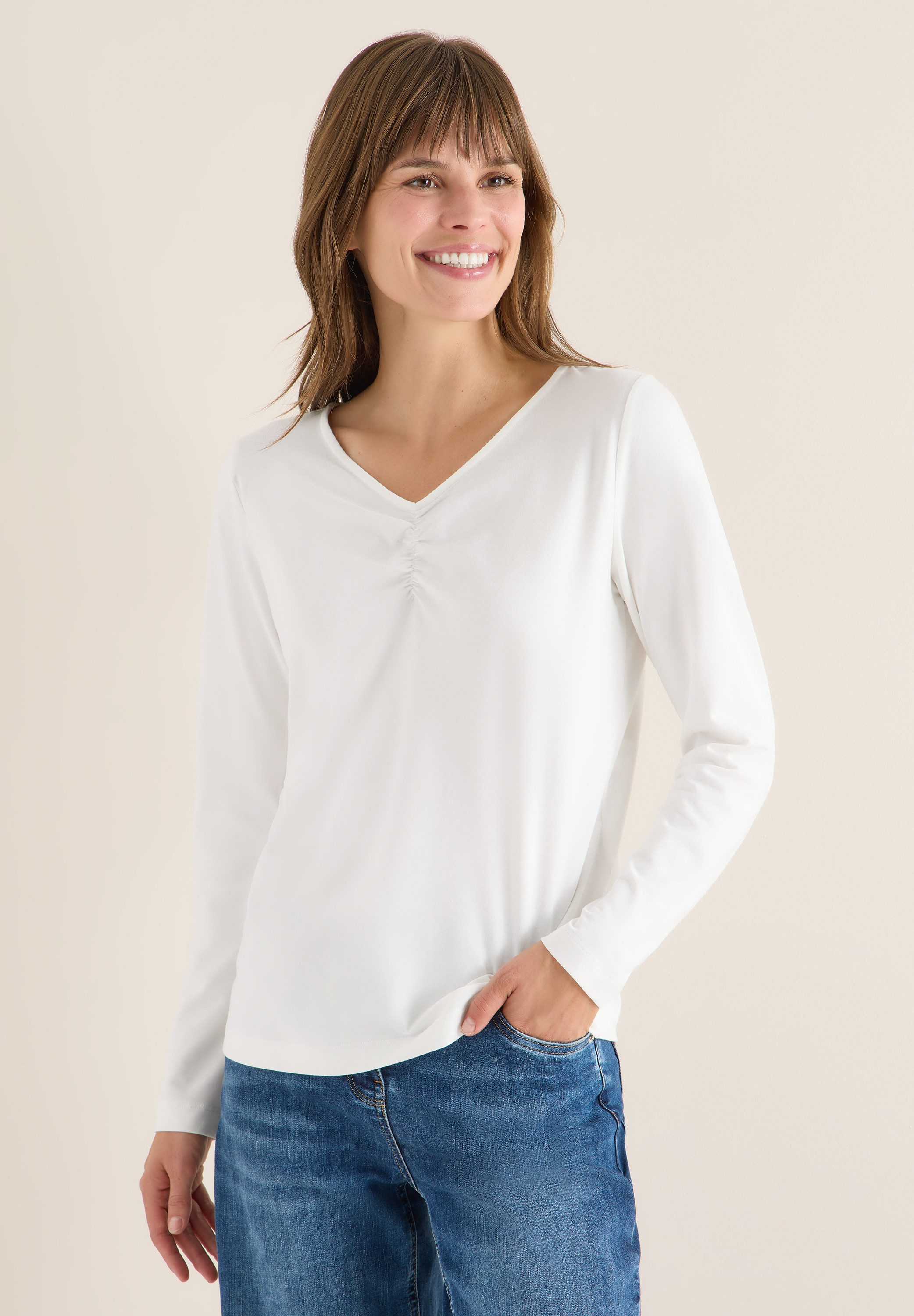 CECIL Langarmshirt mit V-Ausschnitt günstig online kaufen