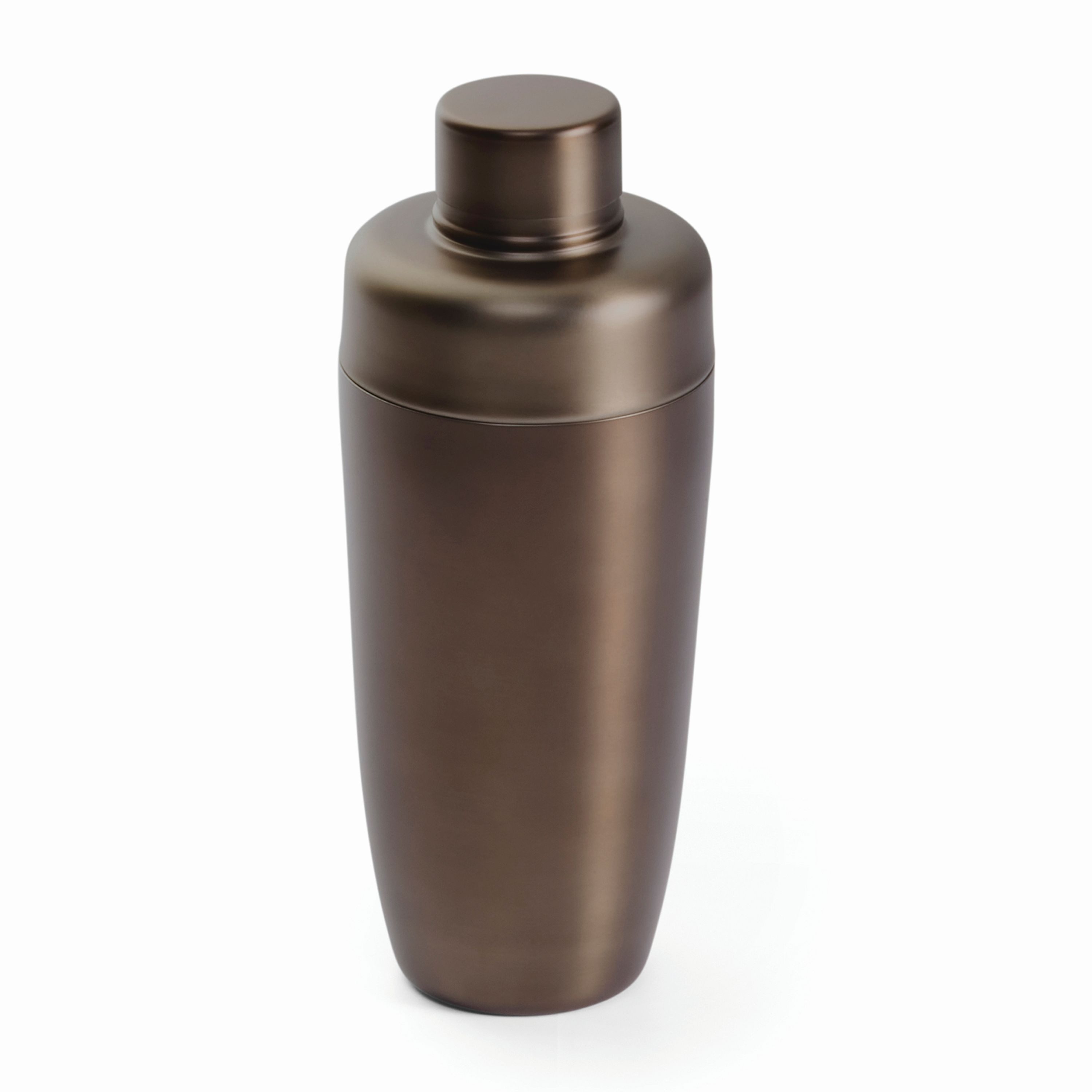 PHILIPPI Cocktail Shaker Hemingway, Edelstahl, Edelstahl mit integriertem Sieb, Braun, 8,5 x 8,5 x 21 cm