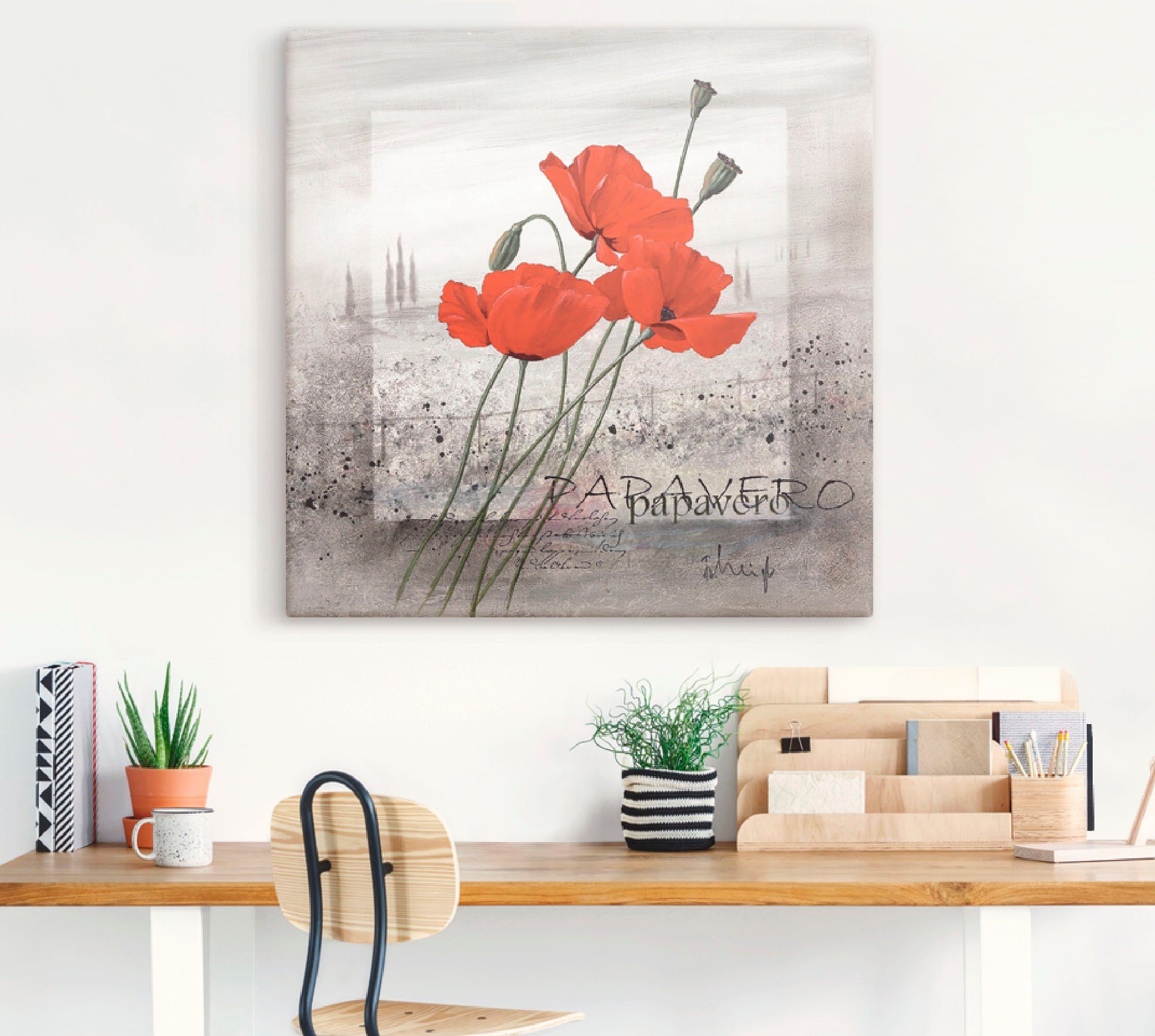 Artland Wandbild Mohnblumen, Blumen (1 St), als Leinwandbild, Poster in verschied. Größen
