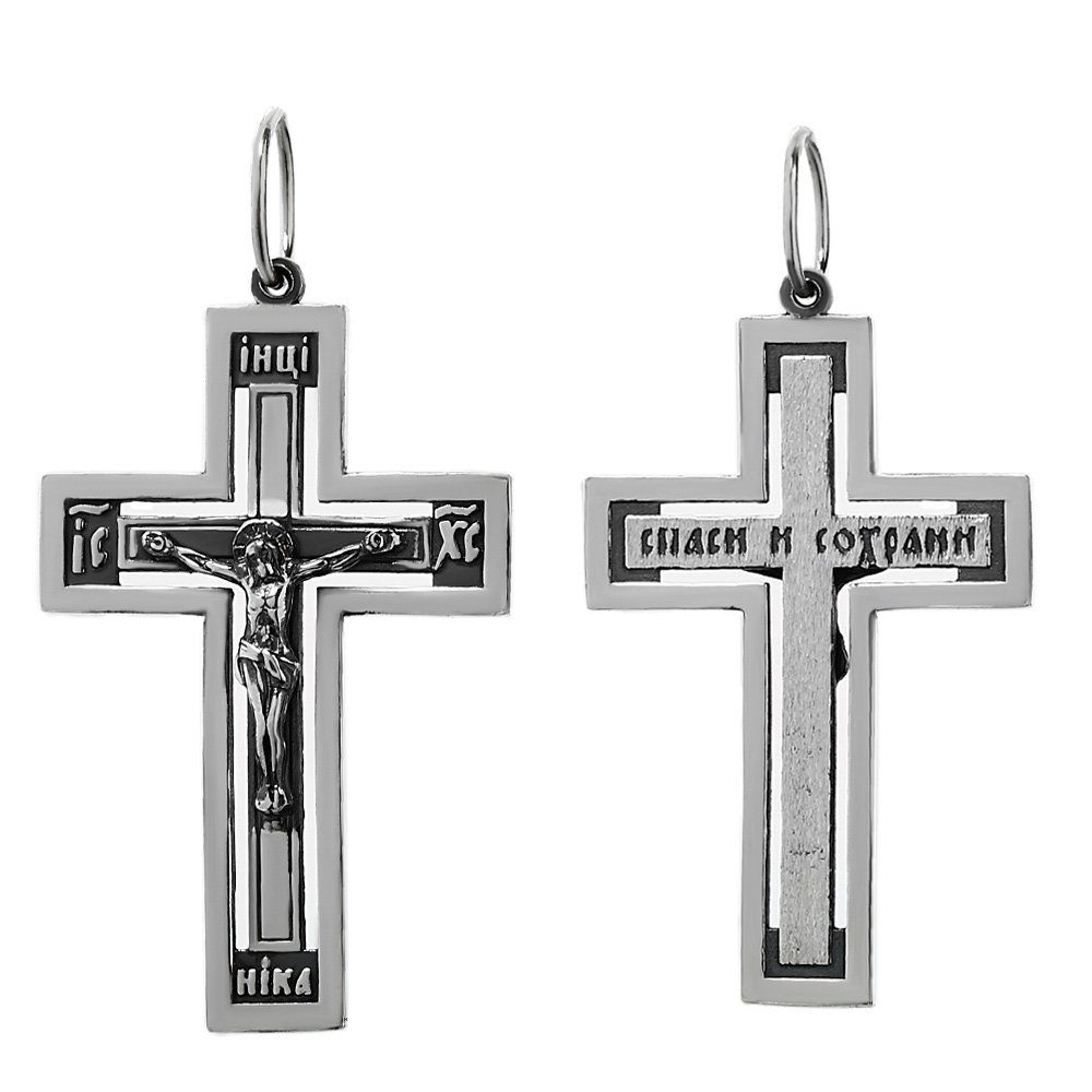 NKlaus Kreuzanhänger 925er Sterlingsilber Kreuz Orthodoxe Kruzifix Anhä