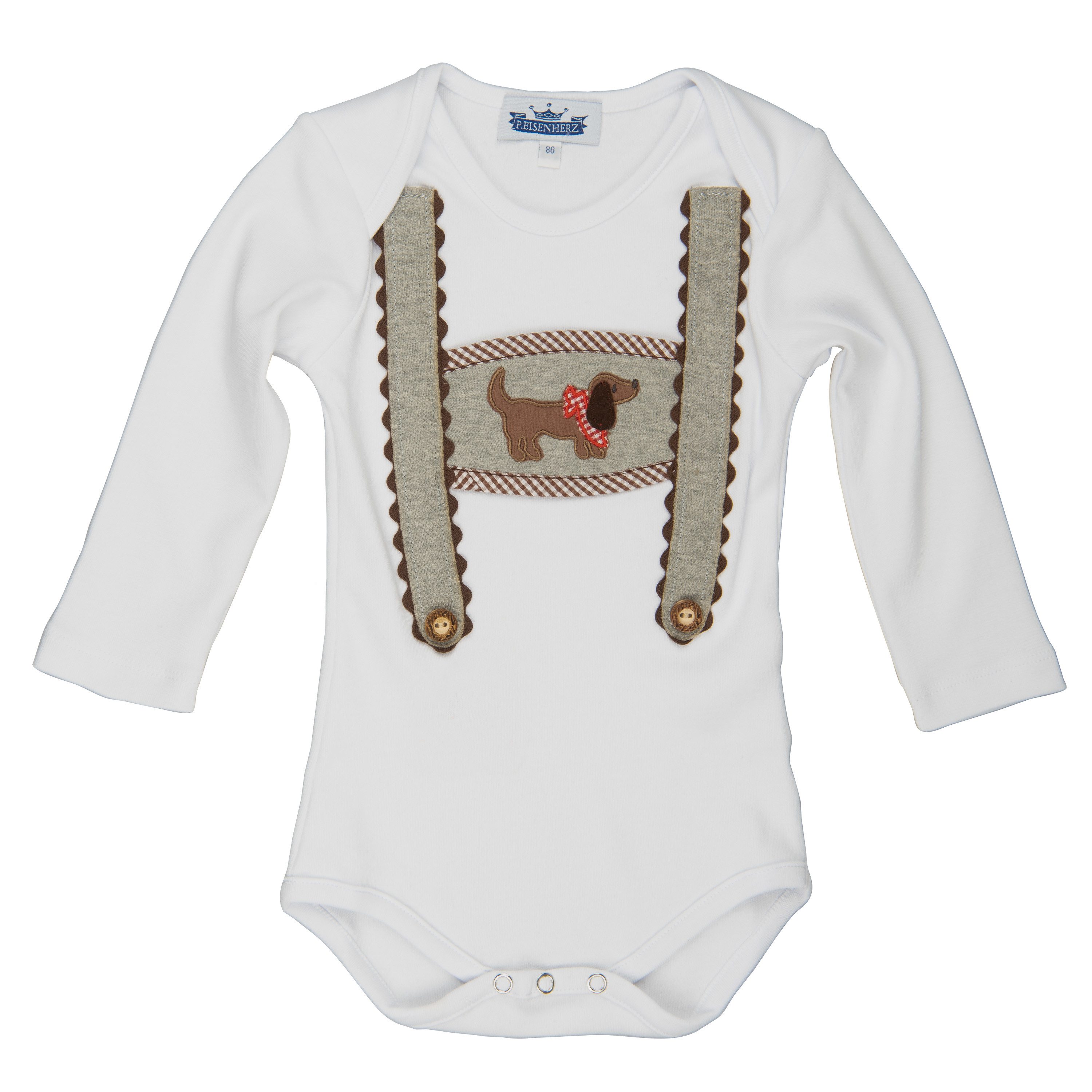 P.Eisenherz Langarmbody Langarm Body mit Dackel