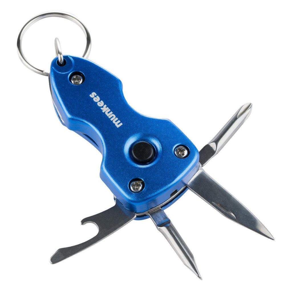 Munkees Multitool 6-in-1 Werkzeug mit LED, Flaschenöffner & Schraubendreher, Blau, (1 St) von Munkees