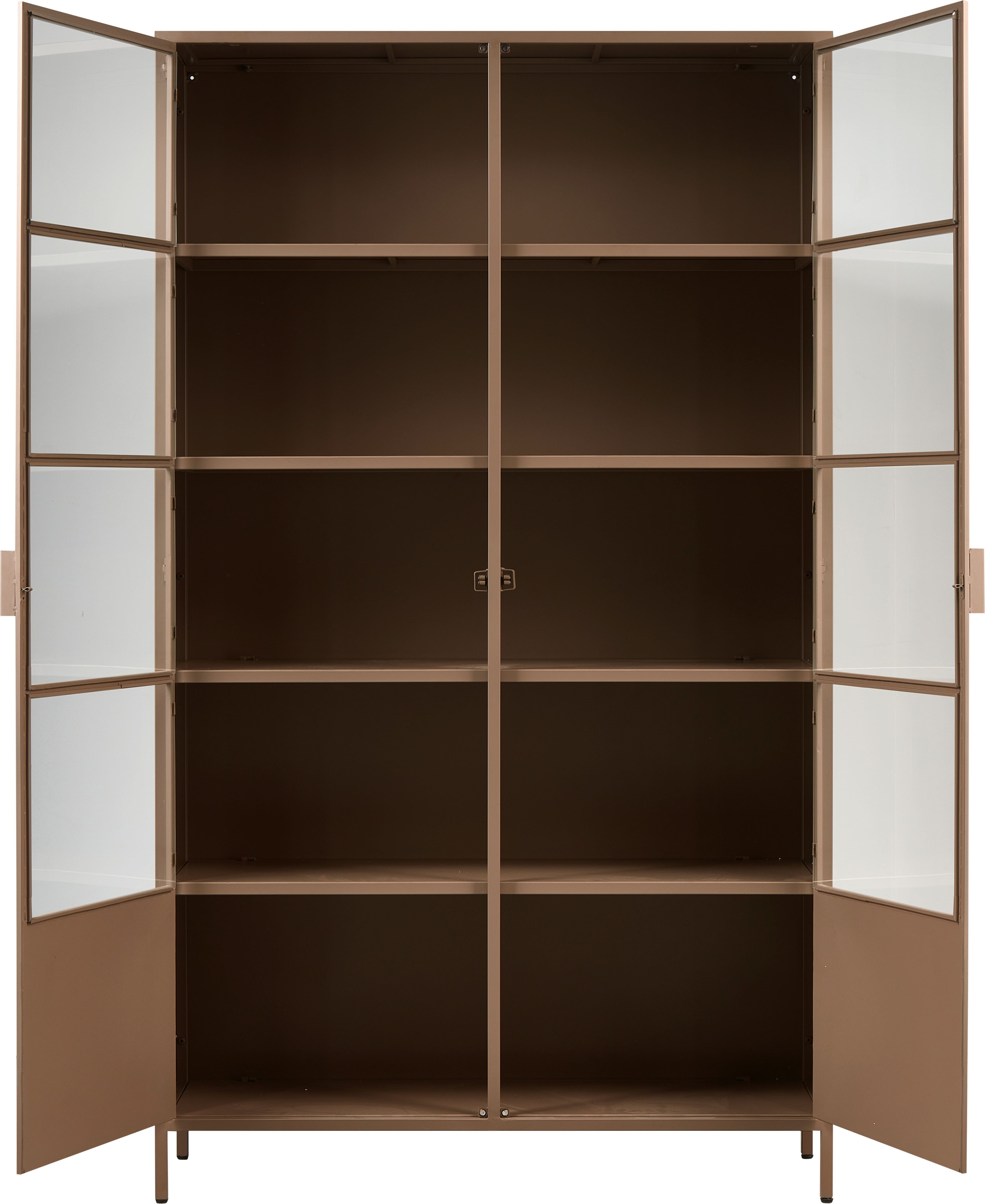 WOOOD Vitrine Ronja XL Metall pulverbeschichtet mit Glastüren, H189 x B110 x T43 cm Tragkraft 20 kg pro Boden, pfleigleicht, einfach zu montierbar – Bild 4 von 5