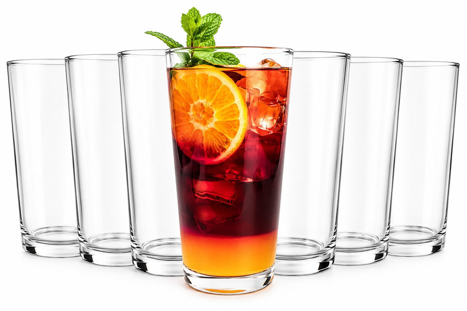 Sendez Gläser-Set 6 Trinkgläser 460ml Saftgläser Teegläser Kaffeegläser Cocktailgläser, 6-tlg., Glas