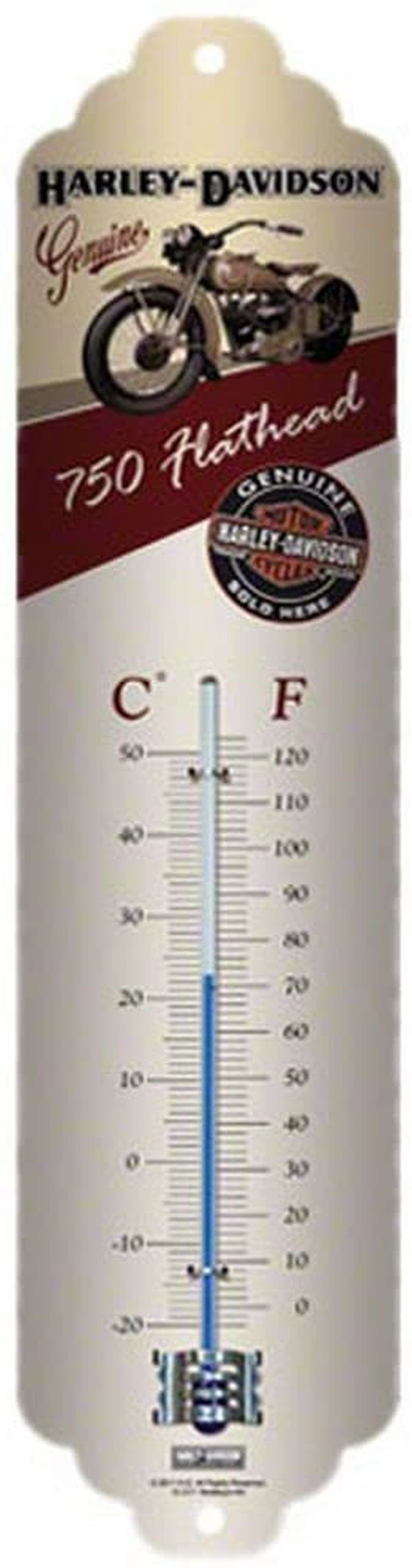 Nostalgic-Art Raumthermometer Metall-Thermometer Analog - Harley-Davidson Flathead