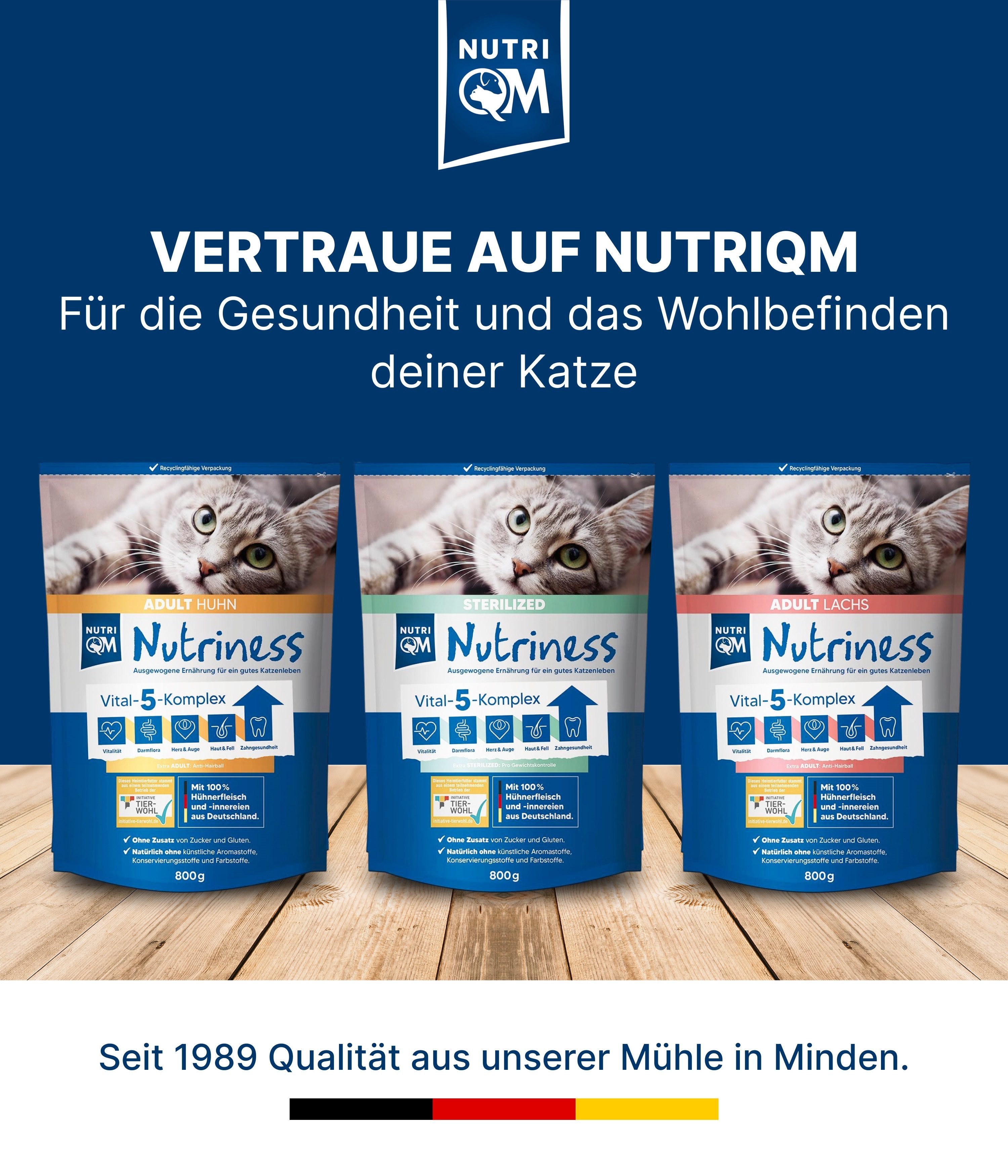 NutriQM Katzentrockenfutter Nutriness Senior Huhn