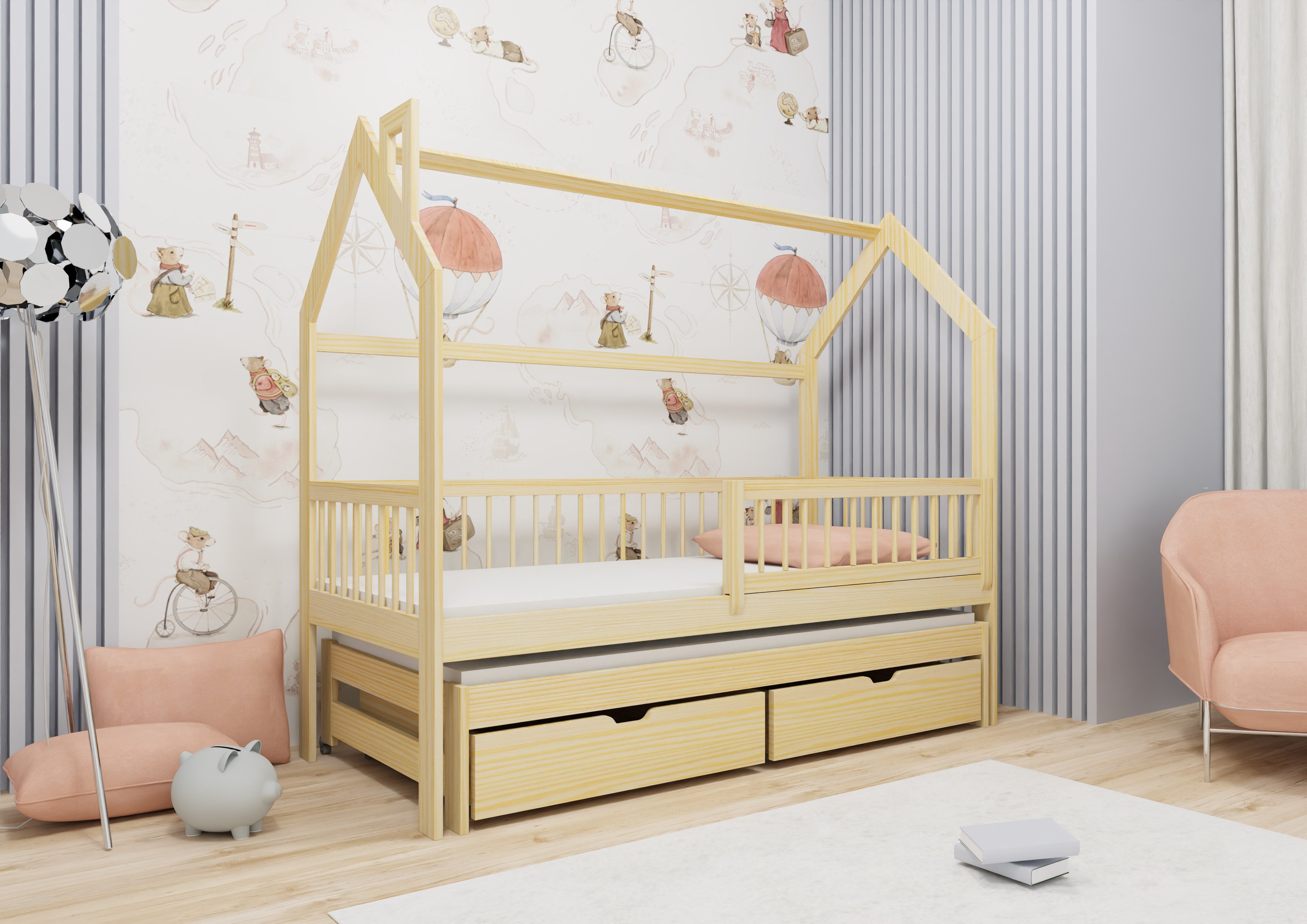 thematys Hausbett mit Ausziehbett Kinderbett und günstig online kaufen