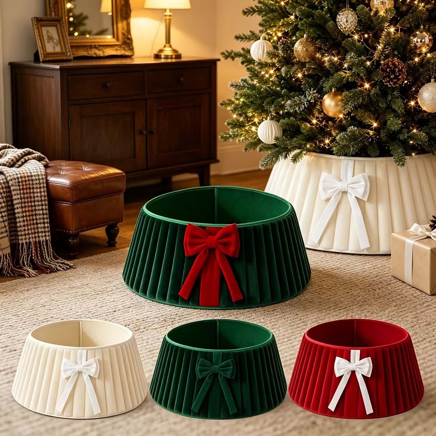 Bomiclss Christbaumschmuck Weihnachtsbaum Rock verziert mit einer Schleife – Bild 4 von 5