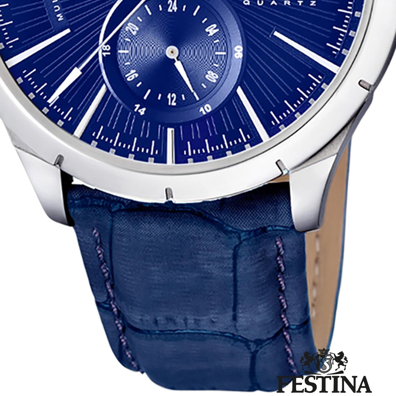 Festina Multifunktionsuhr UF16573/X Festina Herren Uhr Elegant F16573/X, (Analoguhr), Herren Armbanduhr rund, Lederarmband schwarz