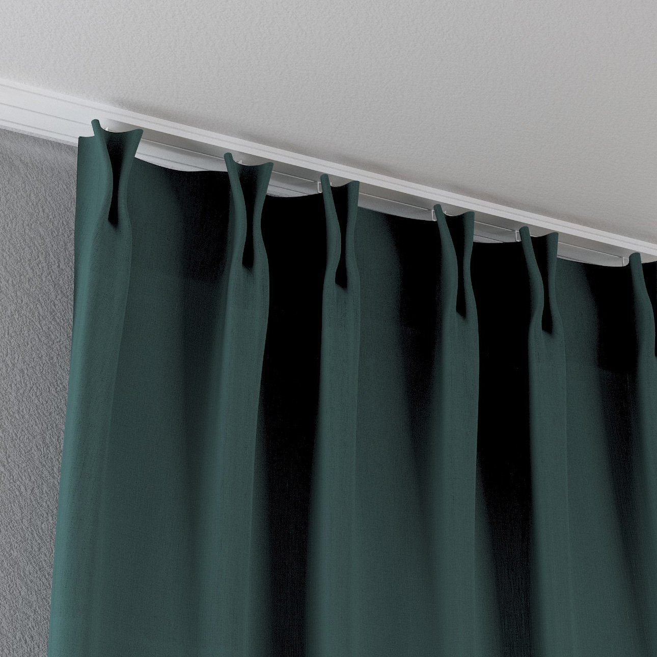 Vorhang Vorhang 70 cm, x Dekoria mit flämischen Leinen, Falten 2-er grün 100