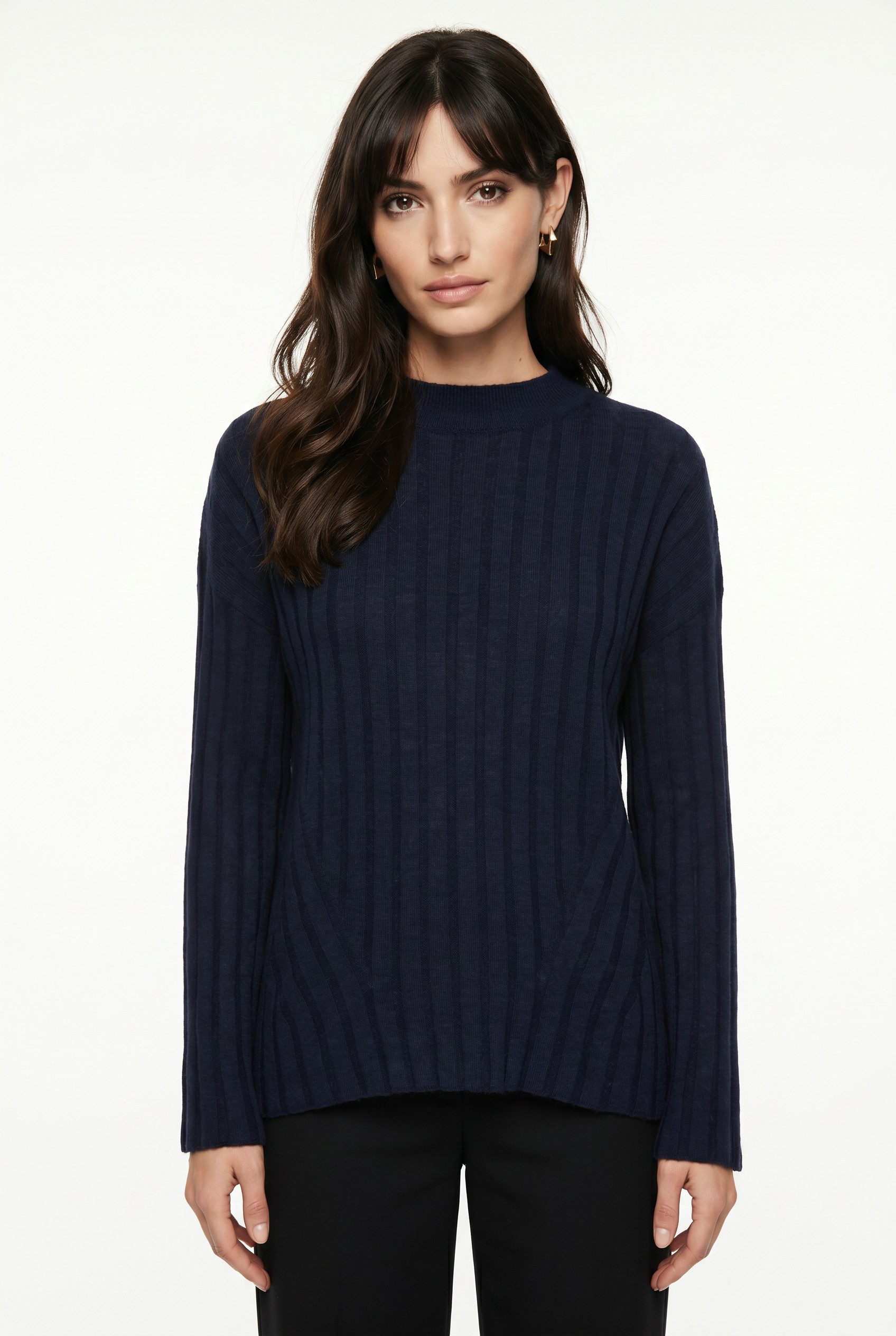 Rundhalspullover Fisurina Premium Damenmode