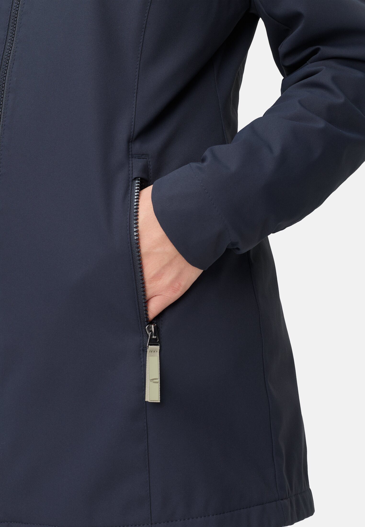 camel active Funktionsjacke mit Kapuze Langarm Markenlabel