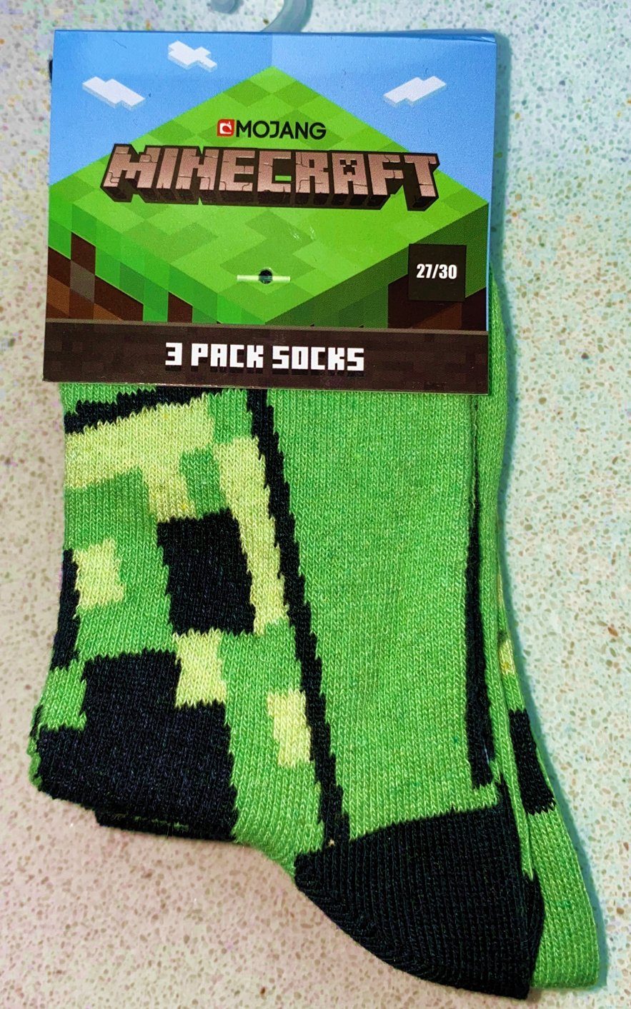 Minecraft Freizeitsocken 3x Minecraft Socken Jungen + Mädchen Strümpfe Kinder 27 28 29 30