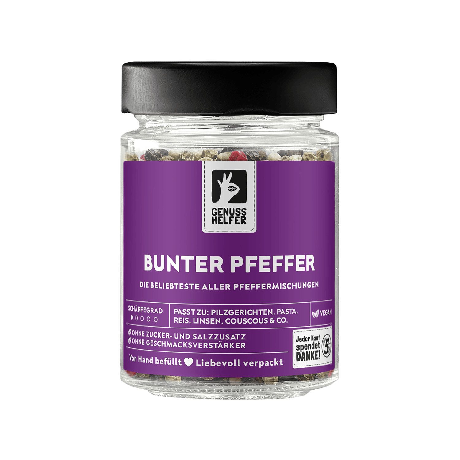 Bremer Gewürzhandel Gewürz Bunter Pfeffer, ganz, im Glas, 90 g