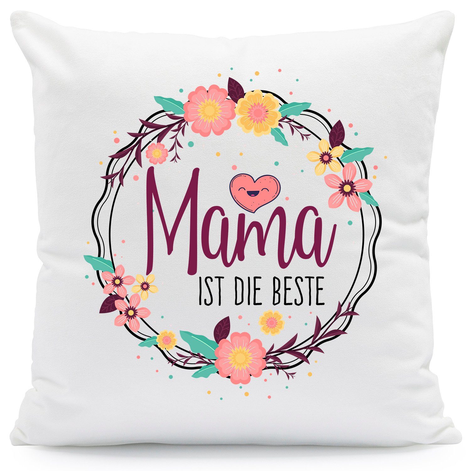 GRAVURZEILE Zierkissen mit Spruch - Mama ist die beste - Geschenk zum Muttertag -