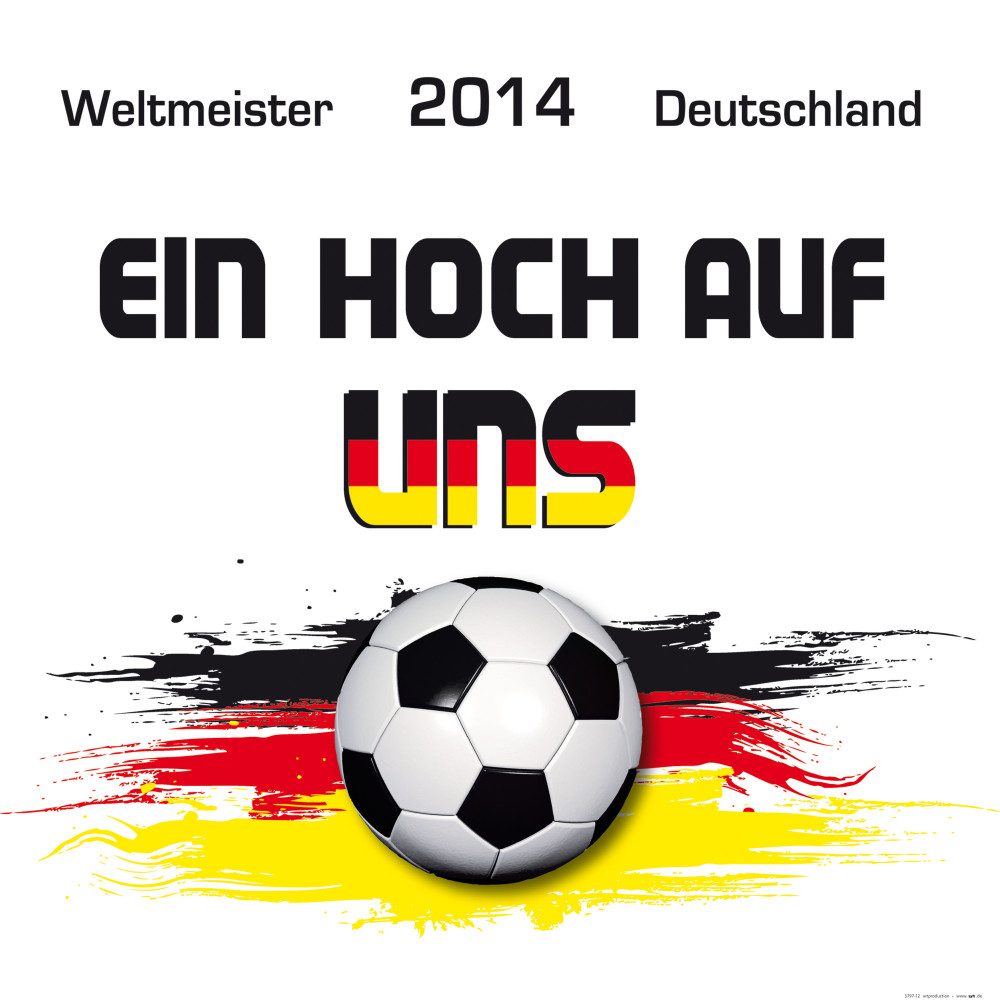 Poster FuÃŸball Kunstdruck Bild - Deutschland Weltmeister 2014, Ein