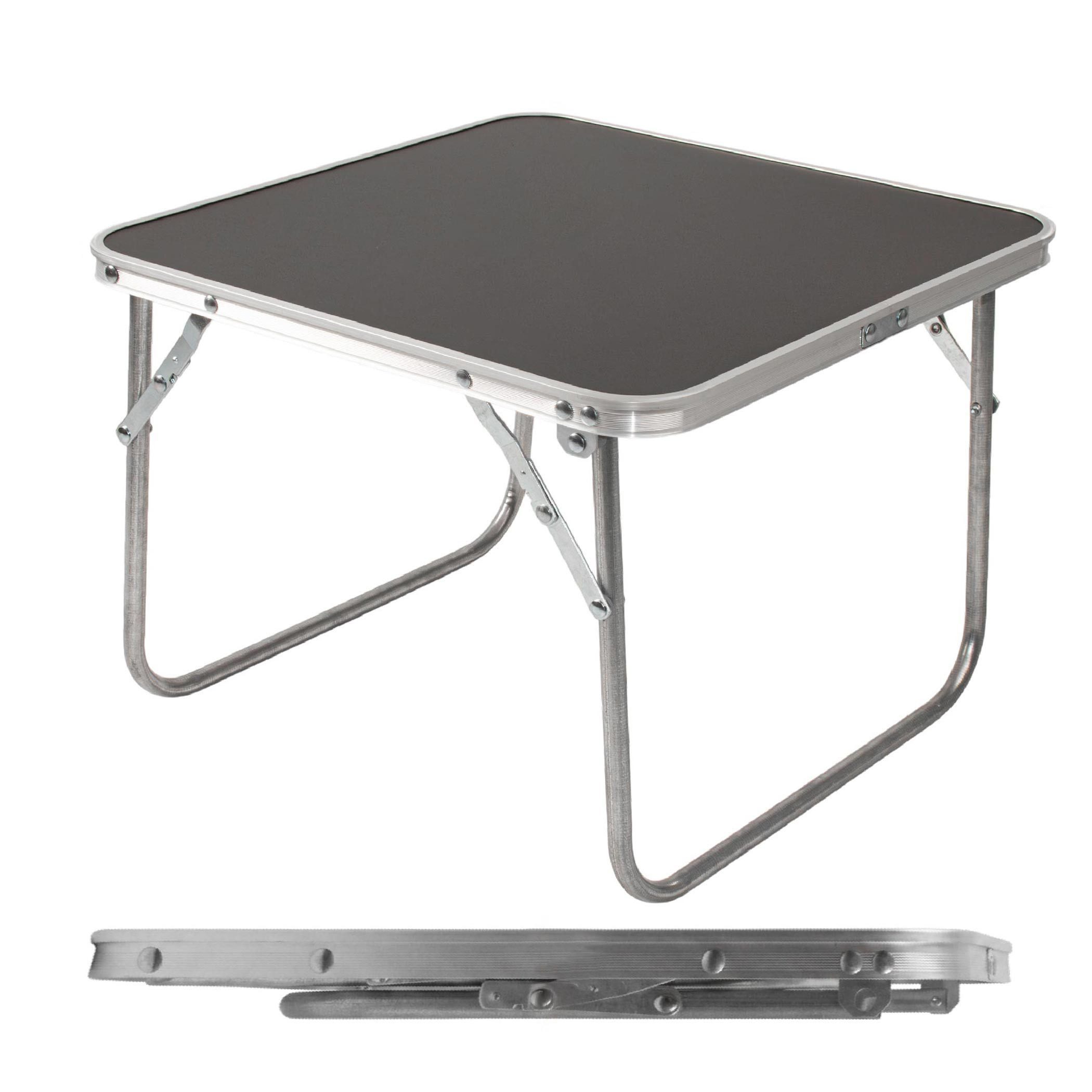 Spetebo Campingtisch Mini Alu schwarz klappbar - 40 x 40 cm (Anzahl, 1-St., Stück), klappbar - Stabile Konstruktion