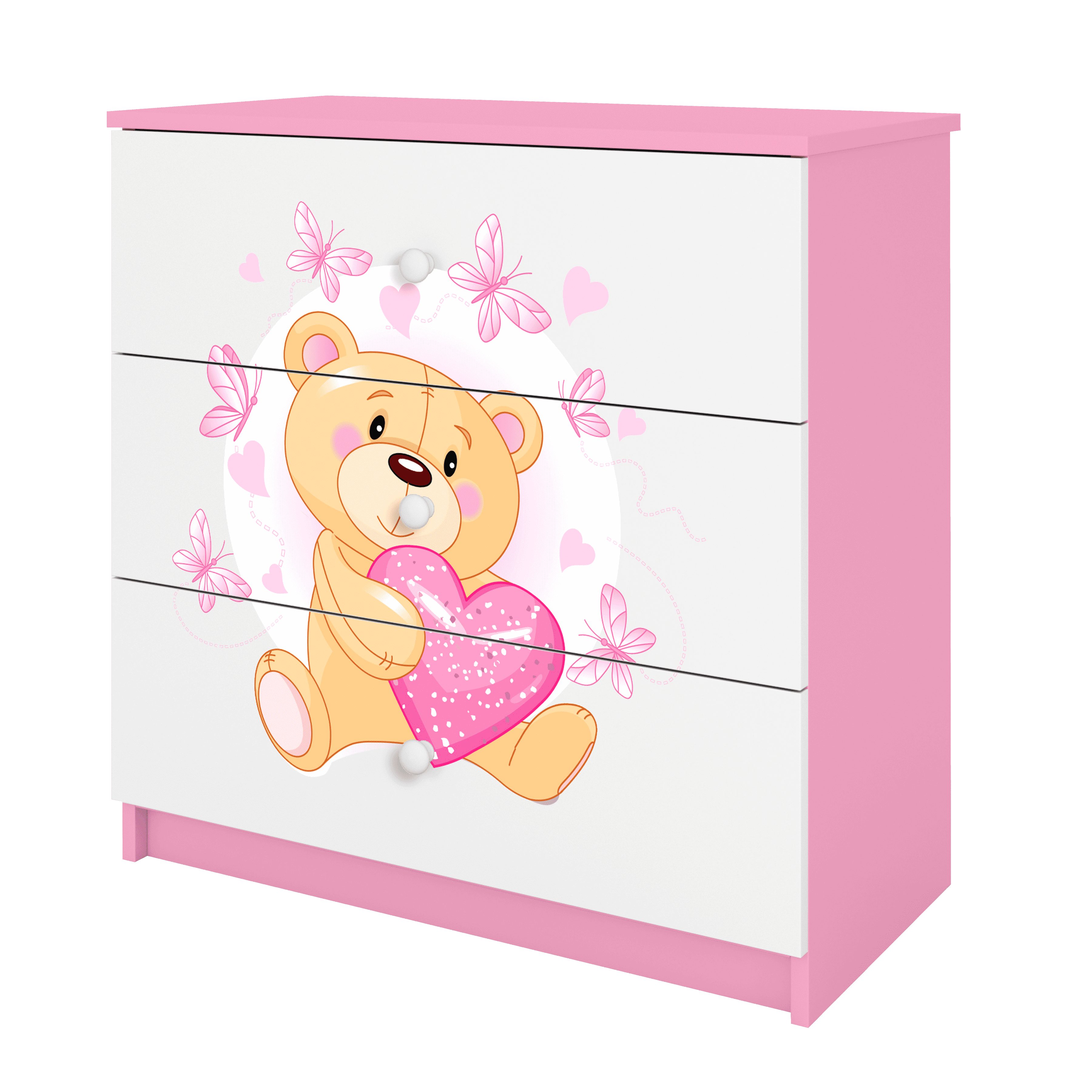 Raumhirsch Furniture Kinderregal Kinderkommode mit Motiven für Mädchen, Spielzeugregal mit Schubladen - Kinderzimmermöbel, stabile Konstruktion, kindgerecht, verschiedene Farben & Designs