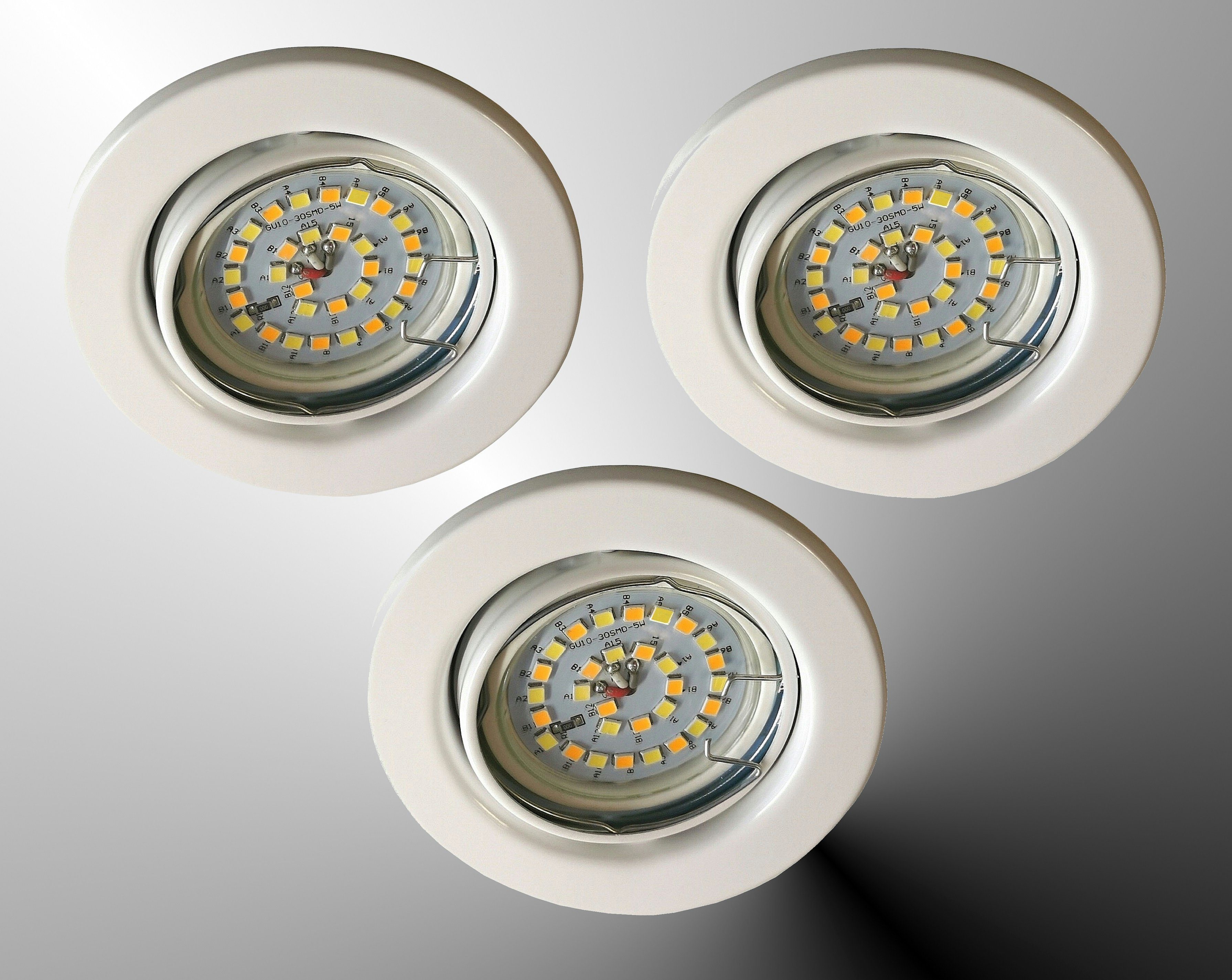 matt Downlight CCT Watt Deckenleuchte, LED LED Einbauspot, Farbtemperatur Einbauleuchte, Modul, 6x Einbaustrahler 3er Steuerung inkl. TRANGO Set 2700K-4000K-6500K LED 6729-036M36K Weiß 5