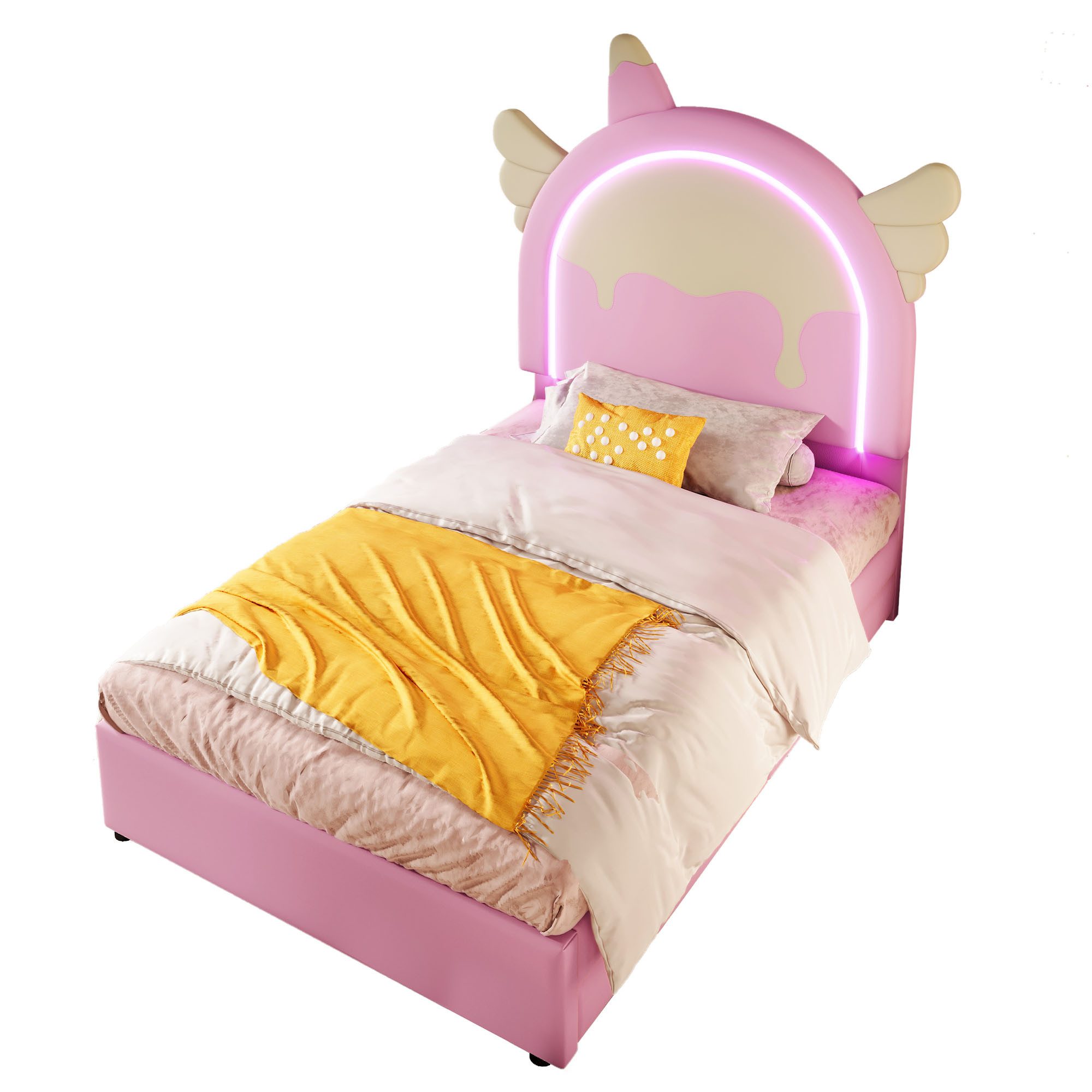 HAUSS SPOLE Kinderbett 90x200cm mit Leuchtleiste, günstig online kaufen