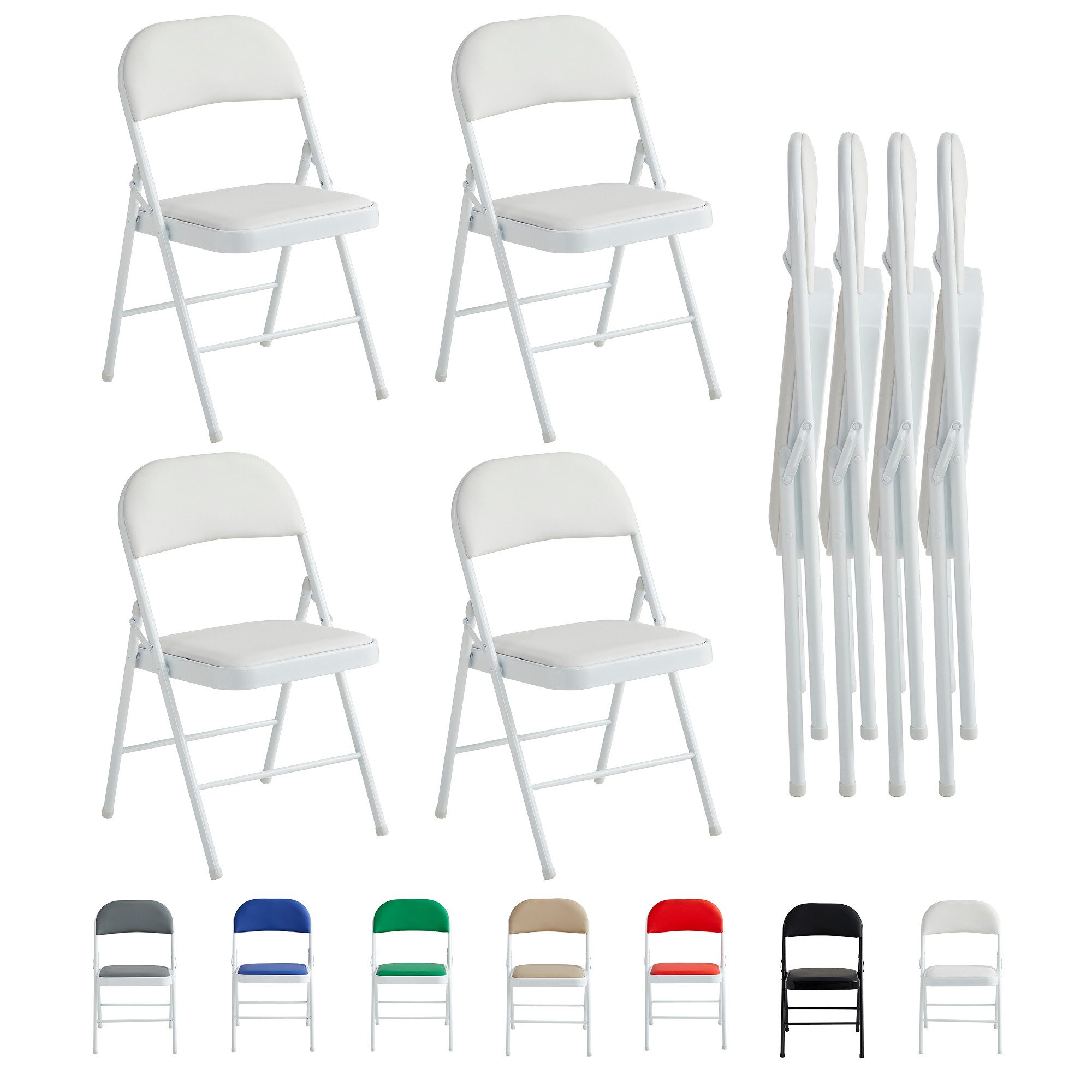 MCC direct Klappstuhl Kunstleder Klappstuhl gepolstert im 1er, 2er, 4er und 6er Set (4 St)