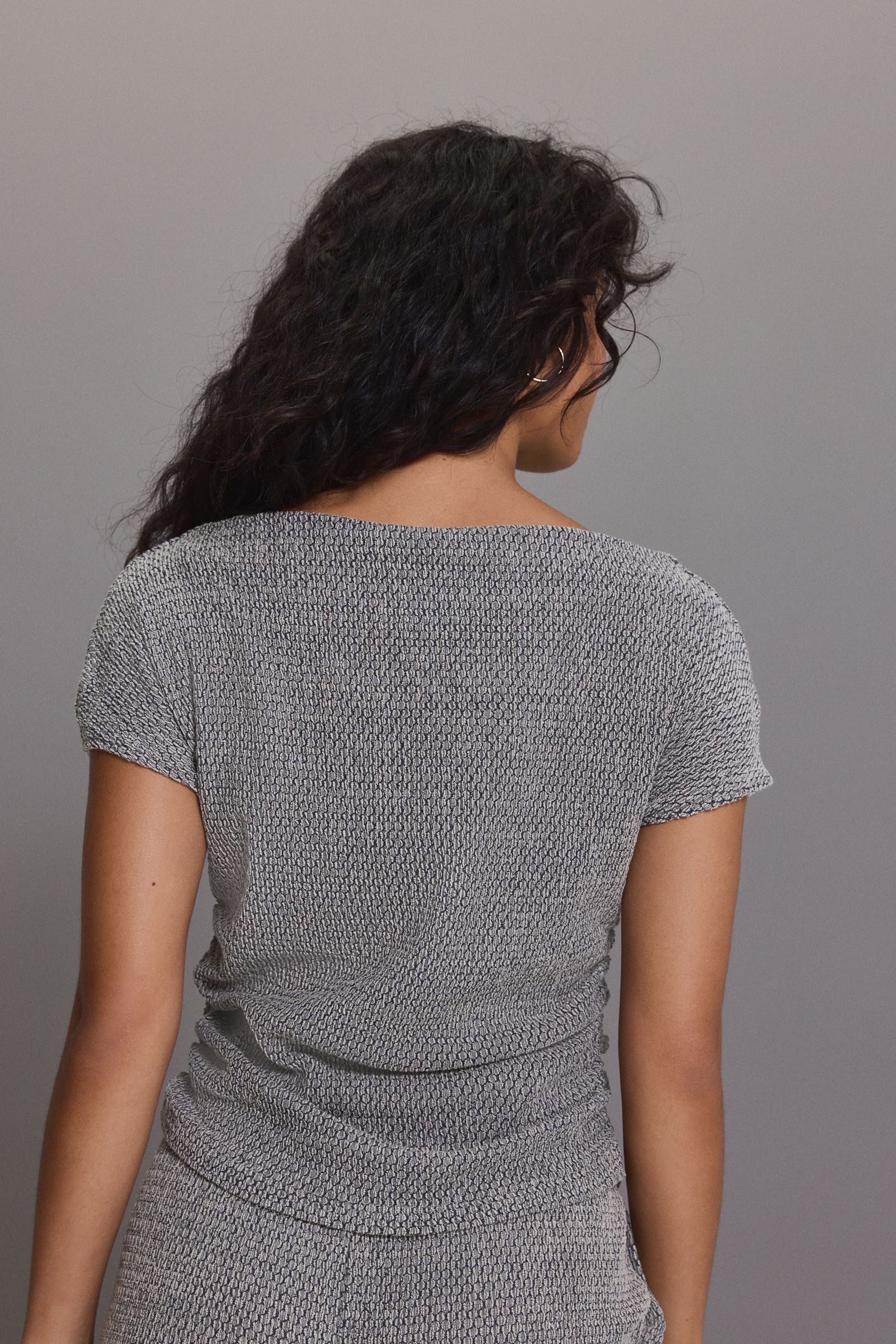 Next Blusenshirt Strukturiertes Oberteil mit Wasserfallausschnitt günstig online kaufen