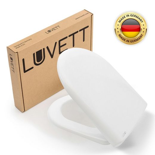 LUVETT WC-Sitz »D-Form« (Inklusive 3 Befestigungsarten), Made in Germany, mit Original SoftClose® Absenkautomatik, Duroplast