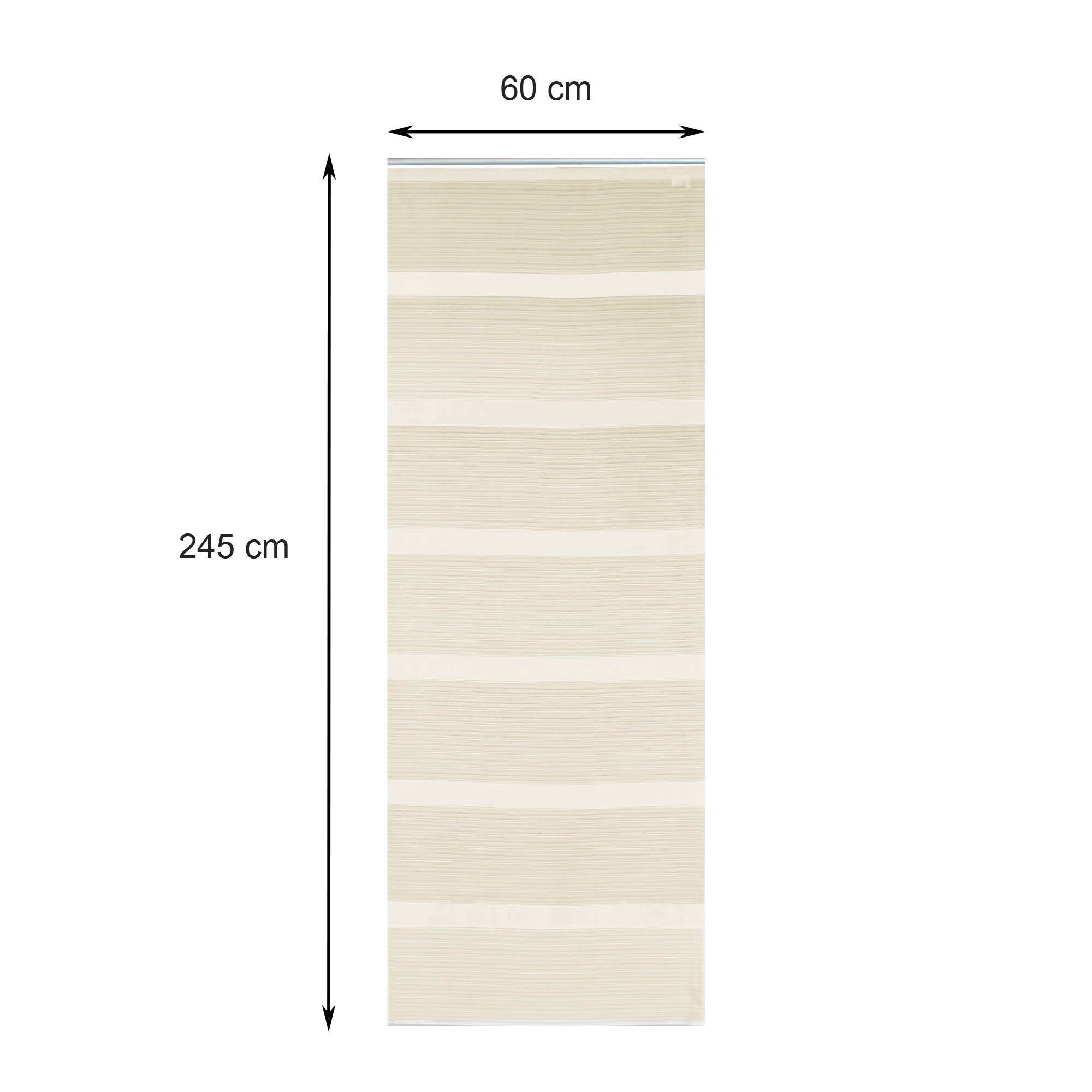 Haus und Deko Schiebegardine Flächenvorhang 60x245 cm halbtransparent gestreift Schiebegardine (1 St), Paneelwagen, halbtransparent, Polyester – Bild 4 von 5