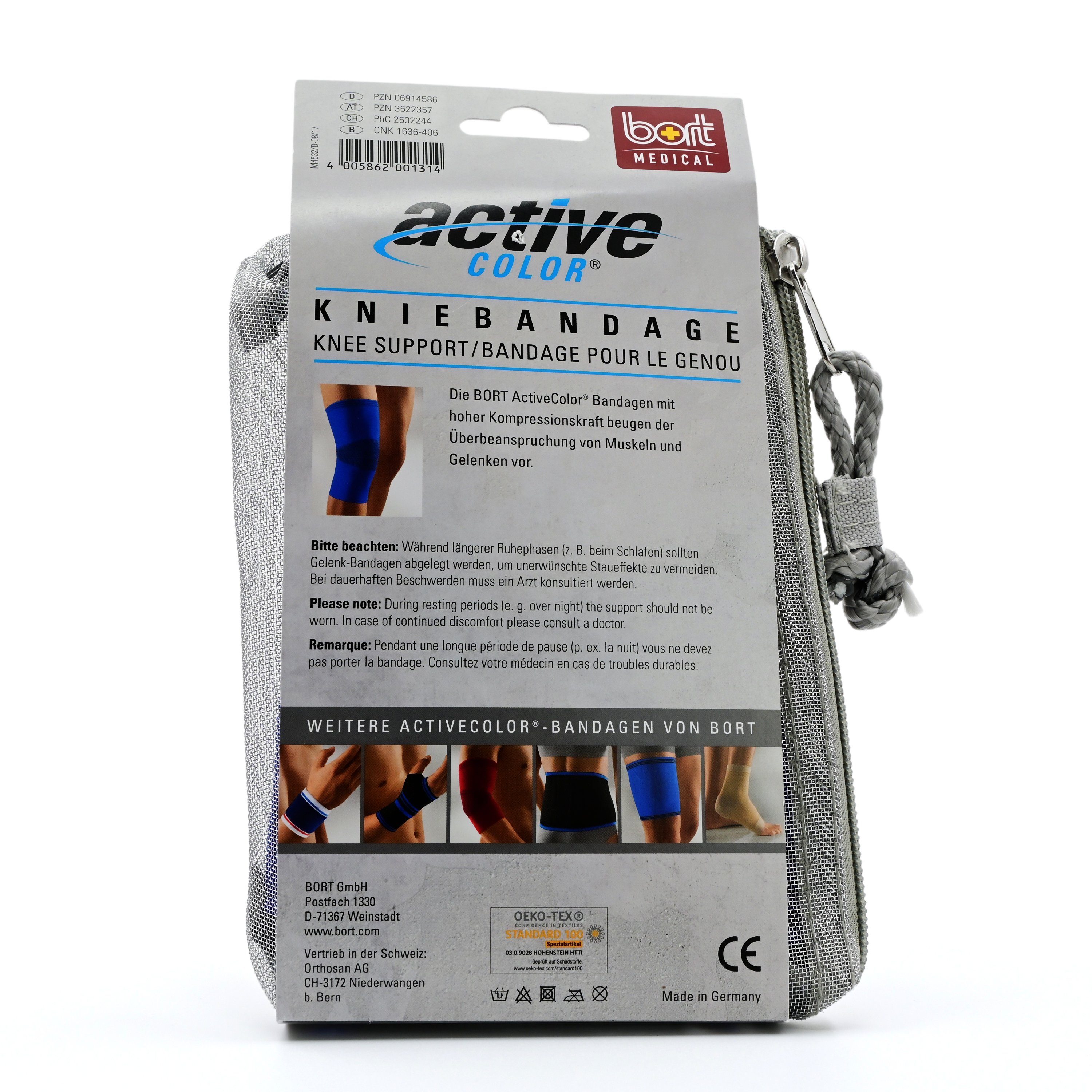 Bort GmbH Handgelenkbandage BORT ActiveColor Kniebandage L blau, 1 St