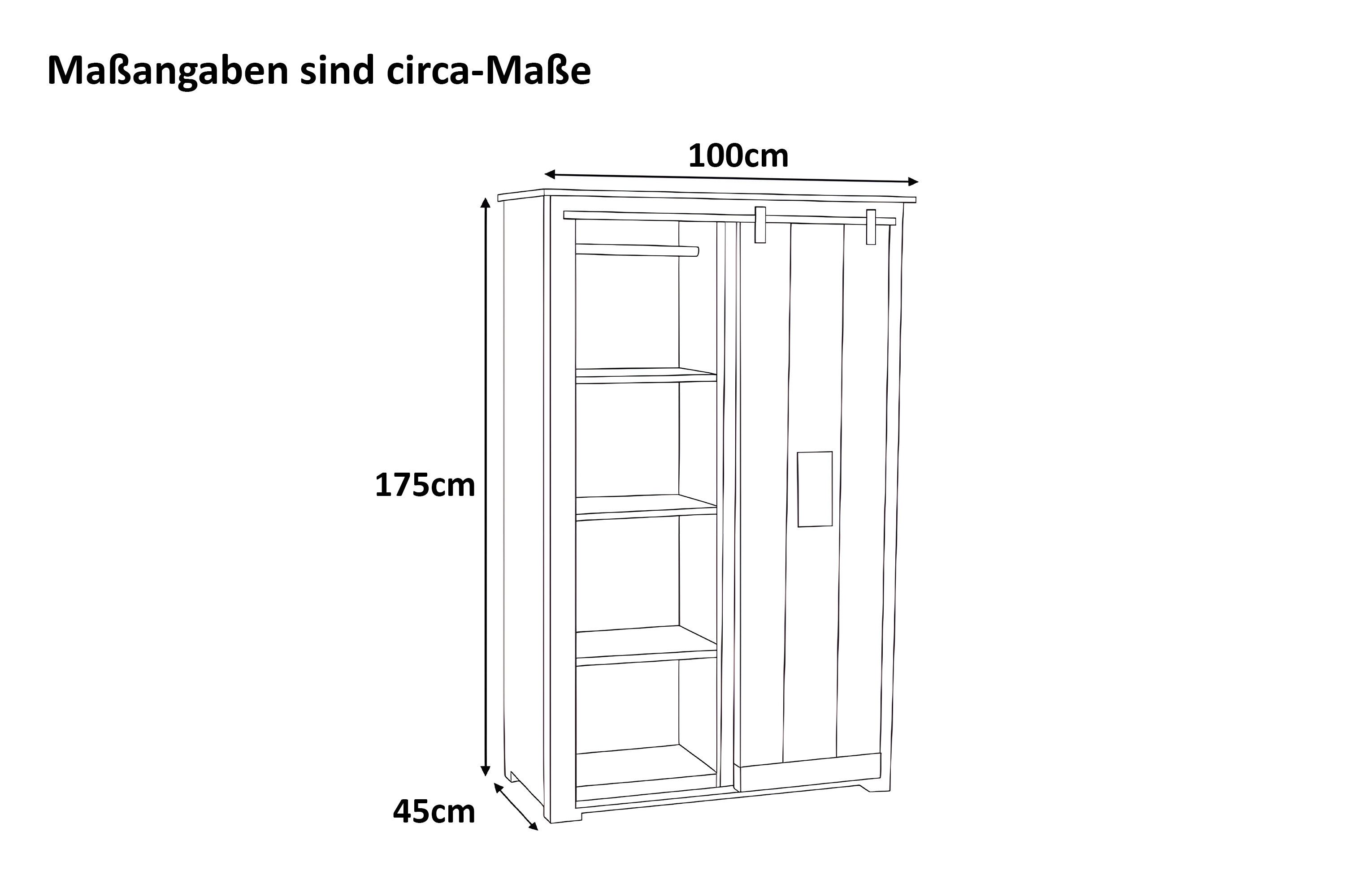 SAM® Kleiderschrank Gia massives Akazienholz, mit Ablagefläche, Schubladen, Metallschiene