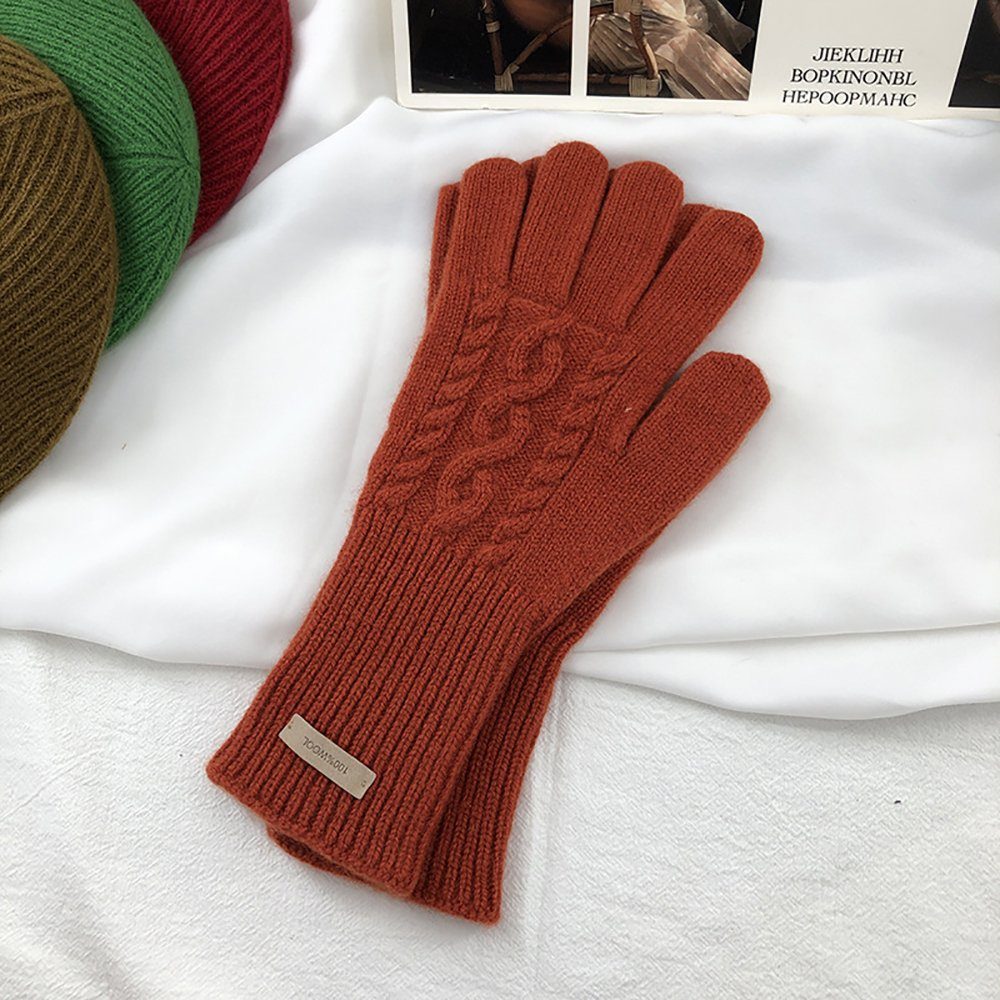 L.Ru UG Strickhandschuhe Unisex-Handschuhe für Herbst und Winter Warme Fingerhandschuhe mit freiliegendem Zeigefinger