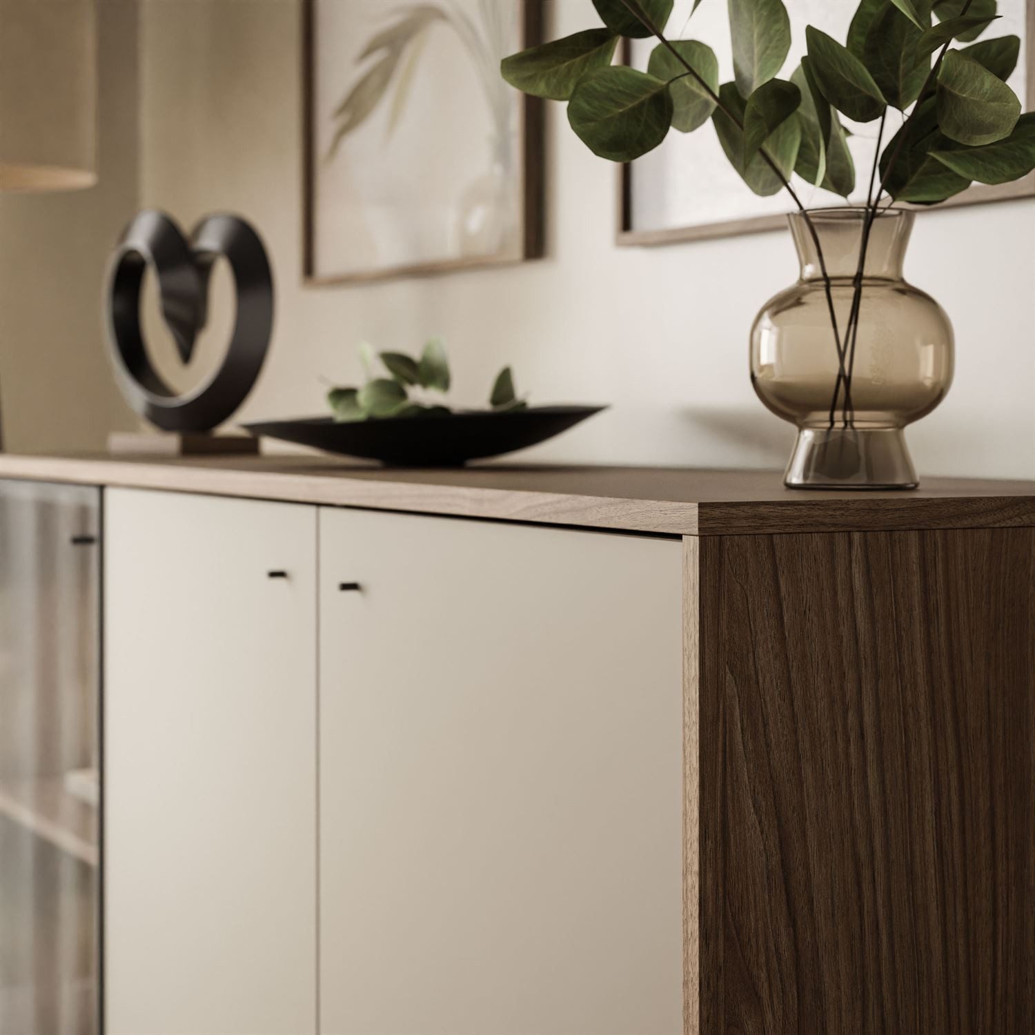Lookway Kommode ISA 3D Sideboard mit drei Türen und LED-Beleuchtung, 151x90x40 cm – Bild 4 von 5