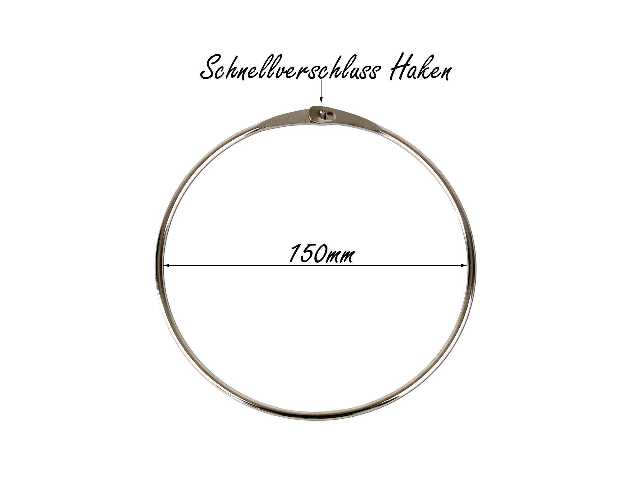 BigDean Schlüsselanhänger Warenring Schlüsselring 150mm mit Schnellverschluss (Set, 3-tlg., XXL Schlüsselring), Schnellverschluss, Retro, Stahl Verzinkt