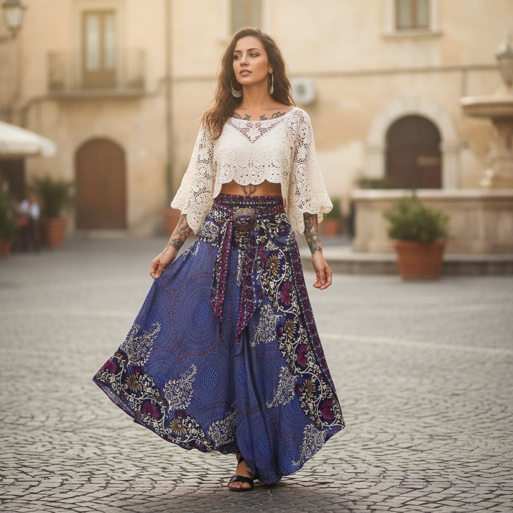 Guru-Shop Minirock Boho Sommerrock, Maxirock Hippie chic -.. alternative Be günstig online kaufen