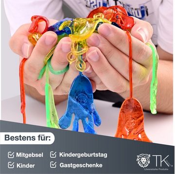 Kinderfreund® Lernspielzeug 48x Slime Klatschhand Kinder Mitgebsel - Glibberhand Kindergeburtstag (48-St., 48x Klatschhand), Klebrig
