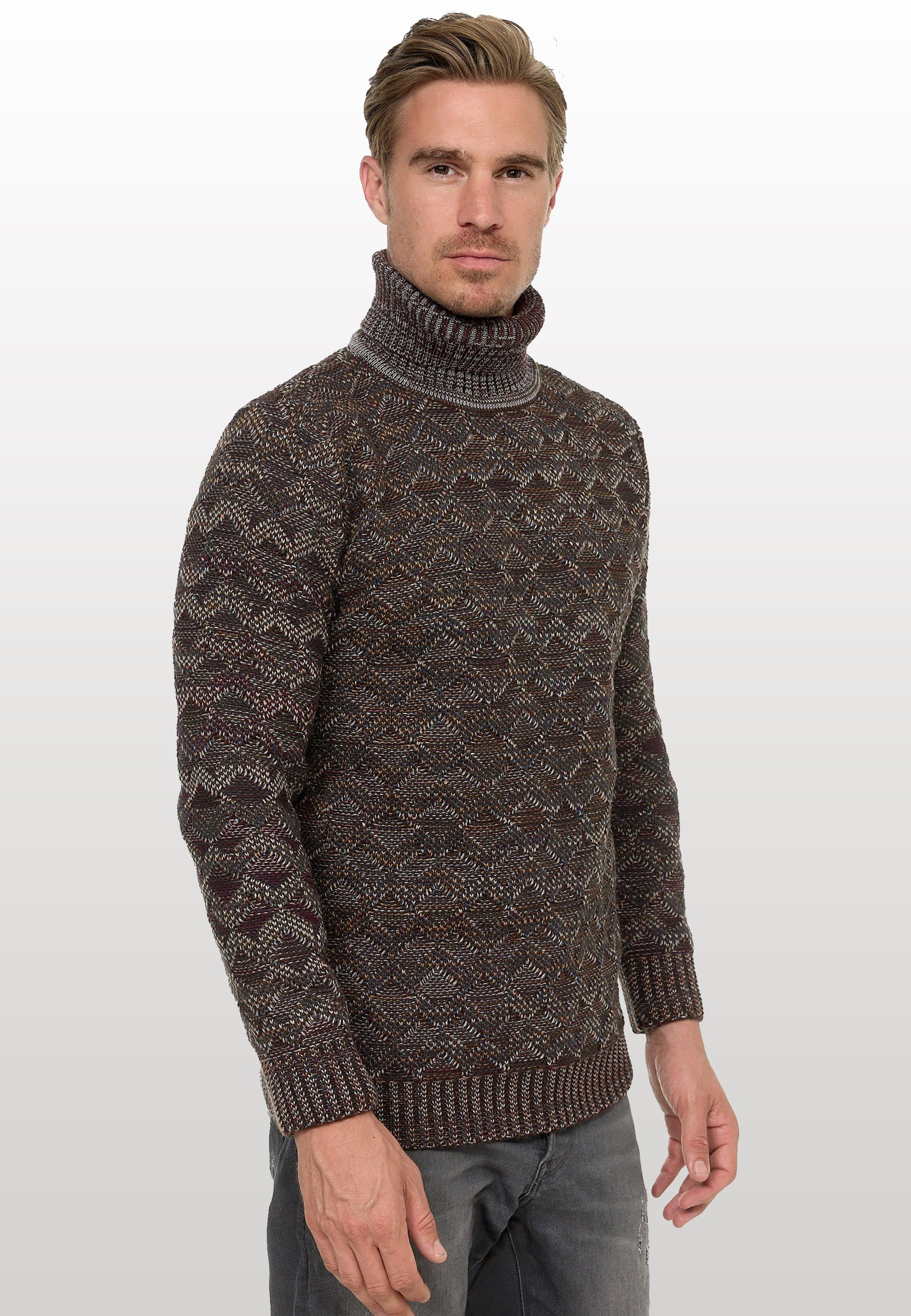 Rusty Neal Strickpullover mit angesagtem Karo-Design