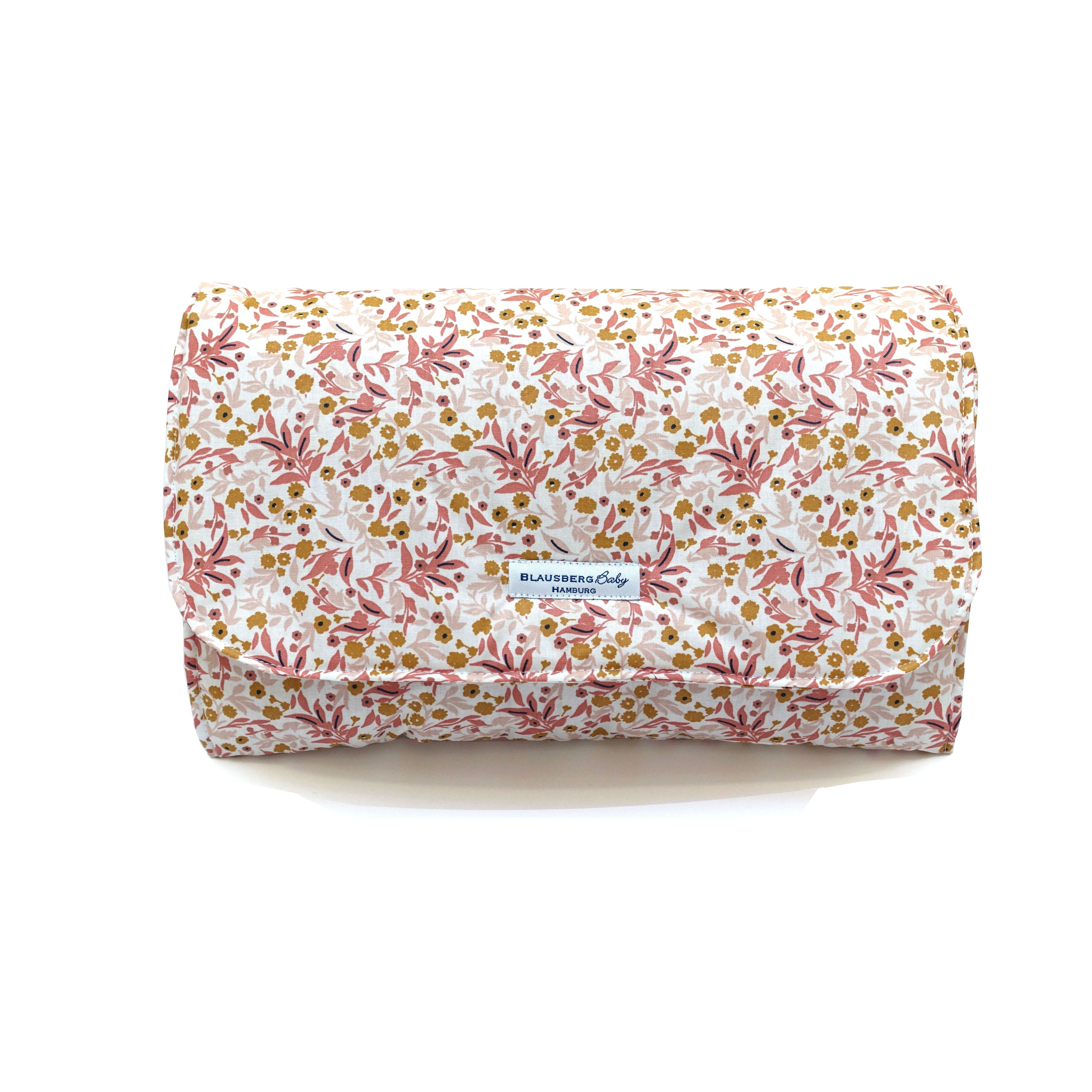 Blausberg Baby Wickeltasche Wickeltasche Windeltasche für unterwegs  Blumenwiese Rosa ABWASCHBAR | Windeltaschen